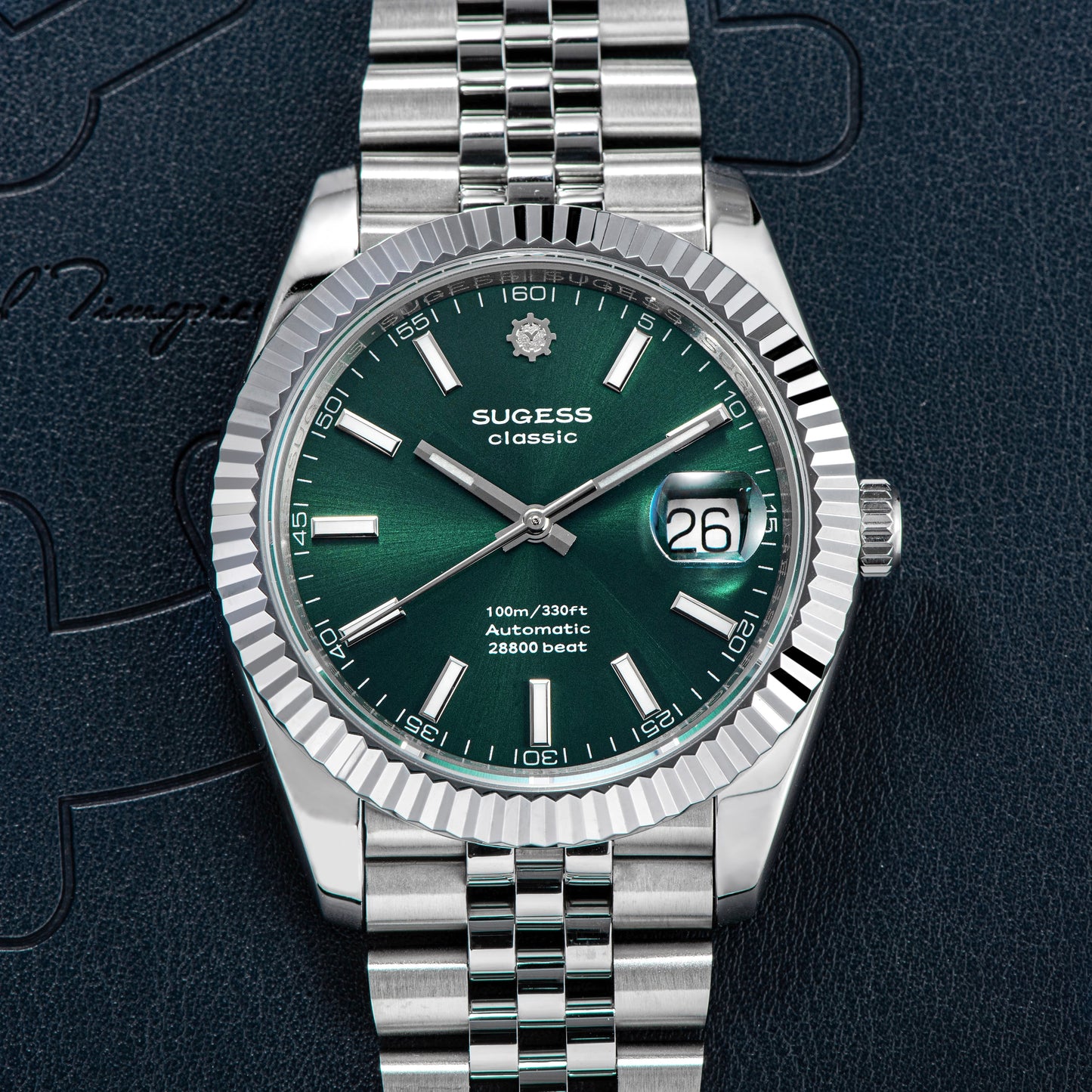 Automatic Classic S448 Green Dial Fluted Bezel Jubilee Bracelet ST2130