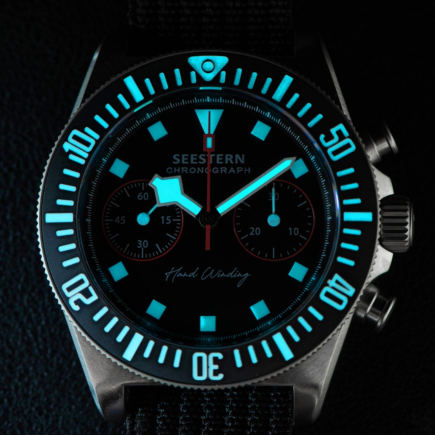 Seestern Chrono S445 Chronograph Black Dial ST19 Movement
