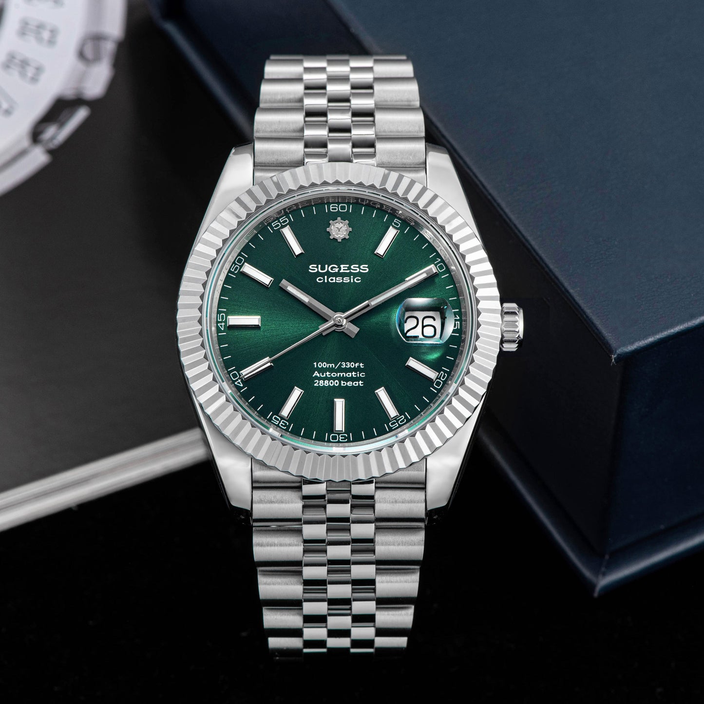 Automatic Classic S448 Green Dial Fluted Bezel Jubilee Bracelet ST2130