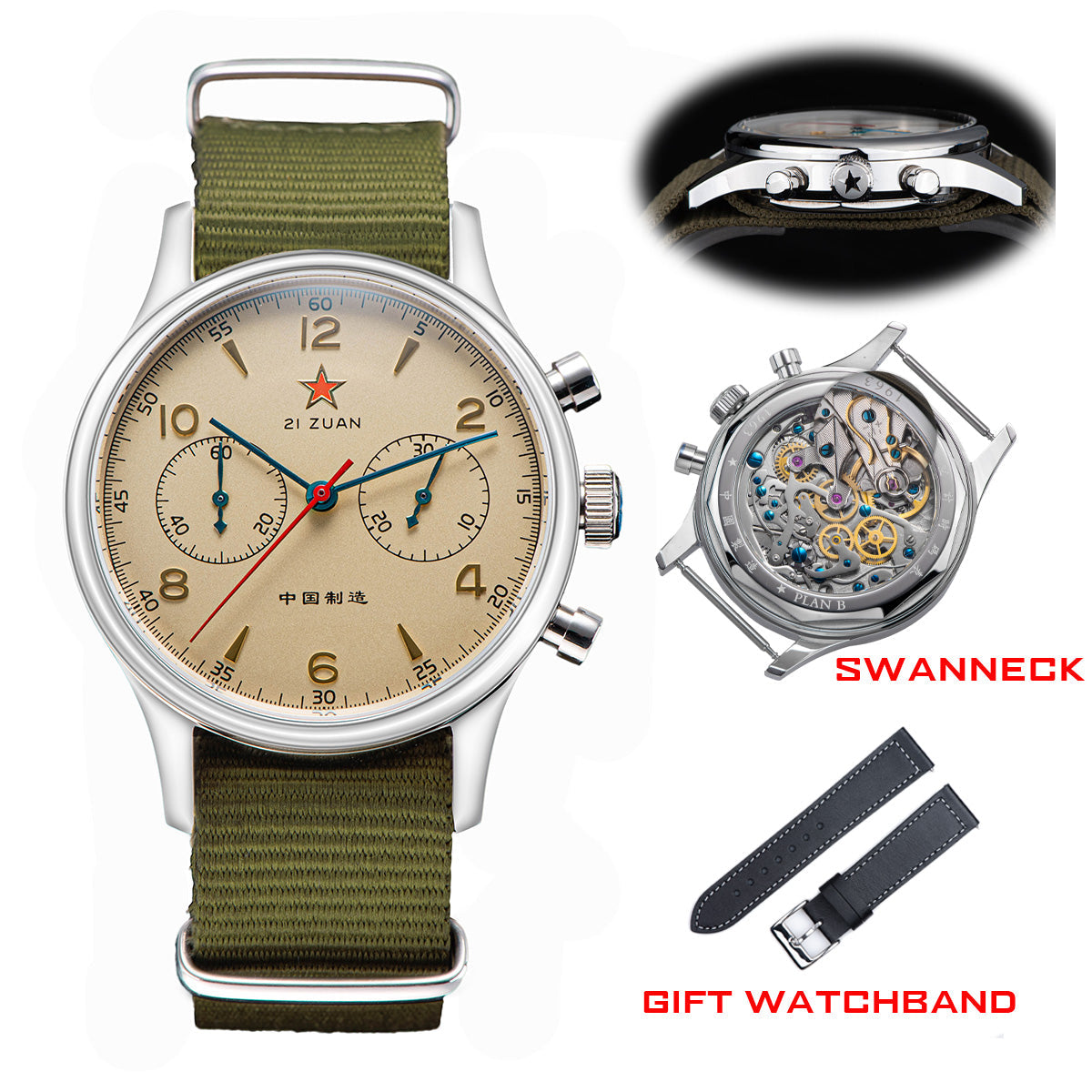 Chrono Heritage SU1963S40/X 40mm 1963 Swan Neck Regulator (Ship From Canada)