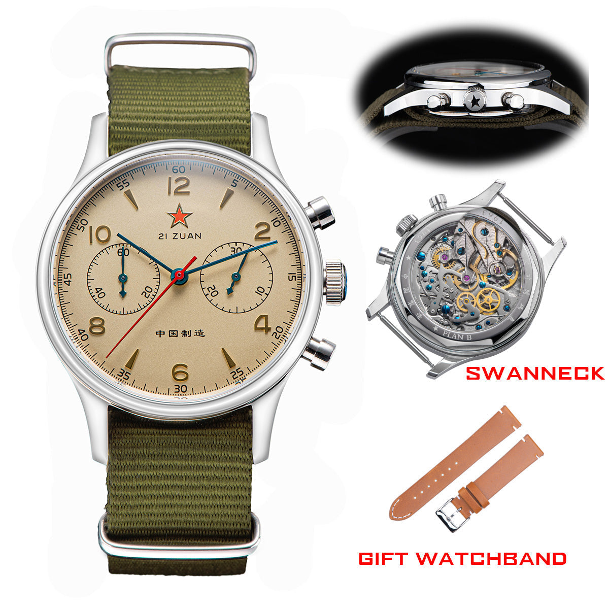 Chrono Heritage SU1963S40/X 40mm 1963 Swan Neck Regulator (Ship From Canada)