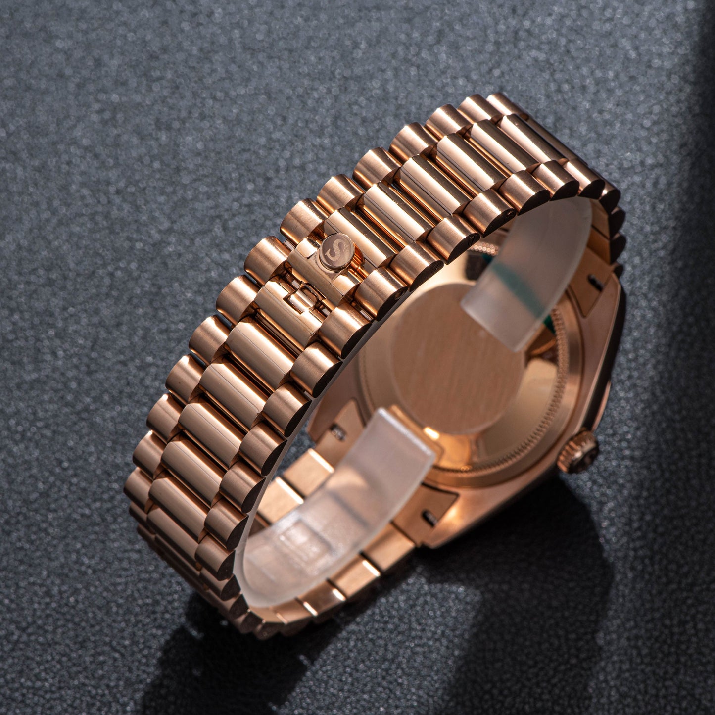 Heritage S449 DD Date and Day Display DD36 36mm Rose Gold White Pearl Dial Automatic