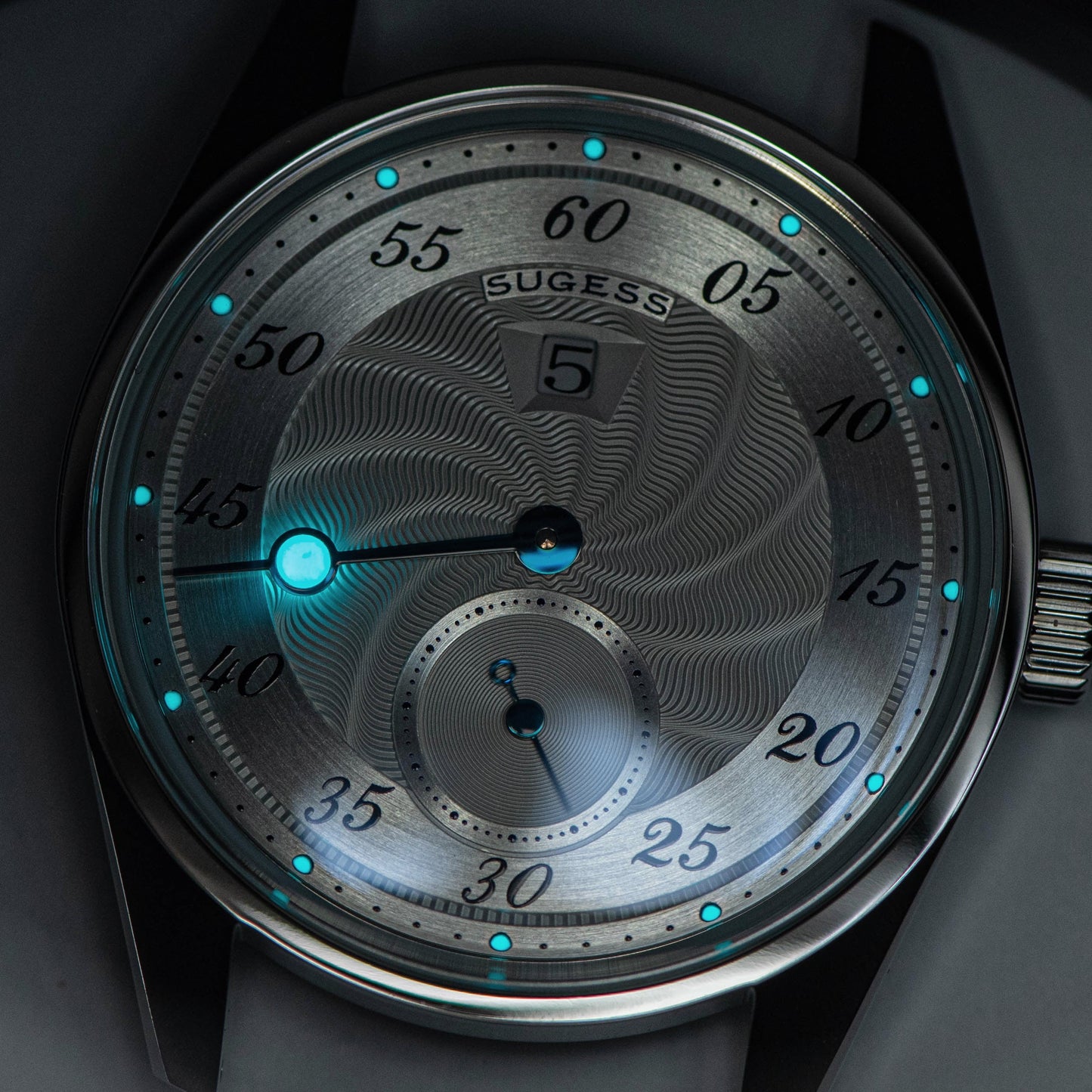 Automatic S451-1 Deep Blue Dial Jumping Hour One Pointer Stainless Steel