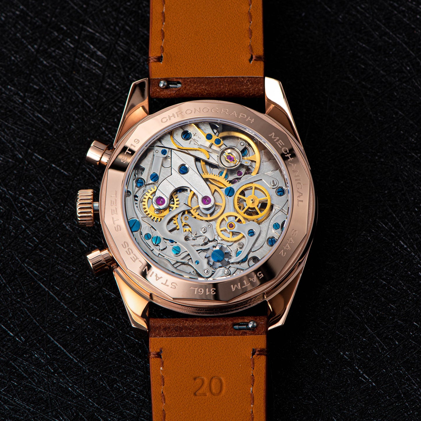 Chrono Heritage 442 Chronograph Special Dial Swan Neck Regulator (Ship From Canada)