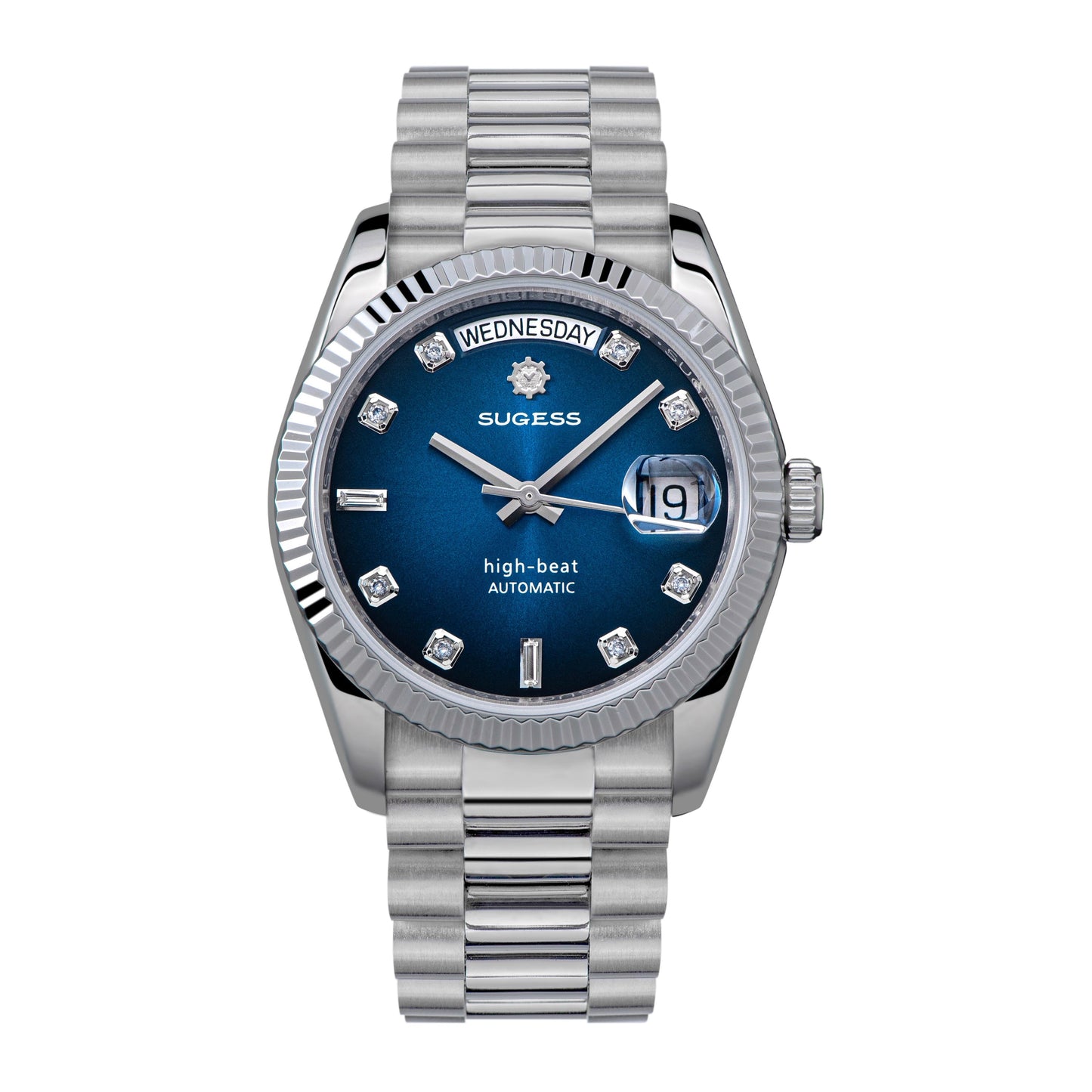 Heritage S449 DD Date and Day Display DD36 36mm Stainless Steel Blue Dial Automatic