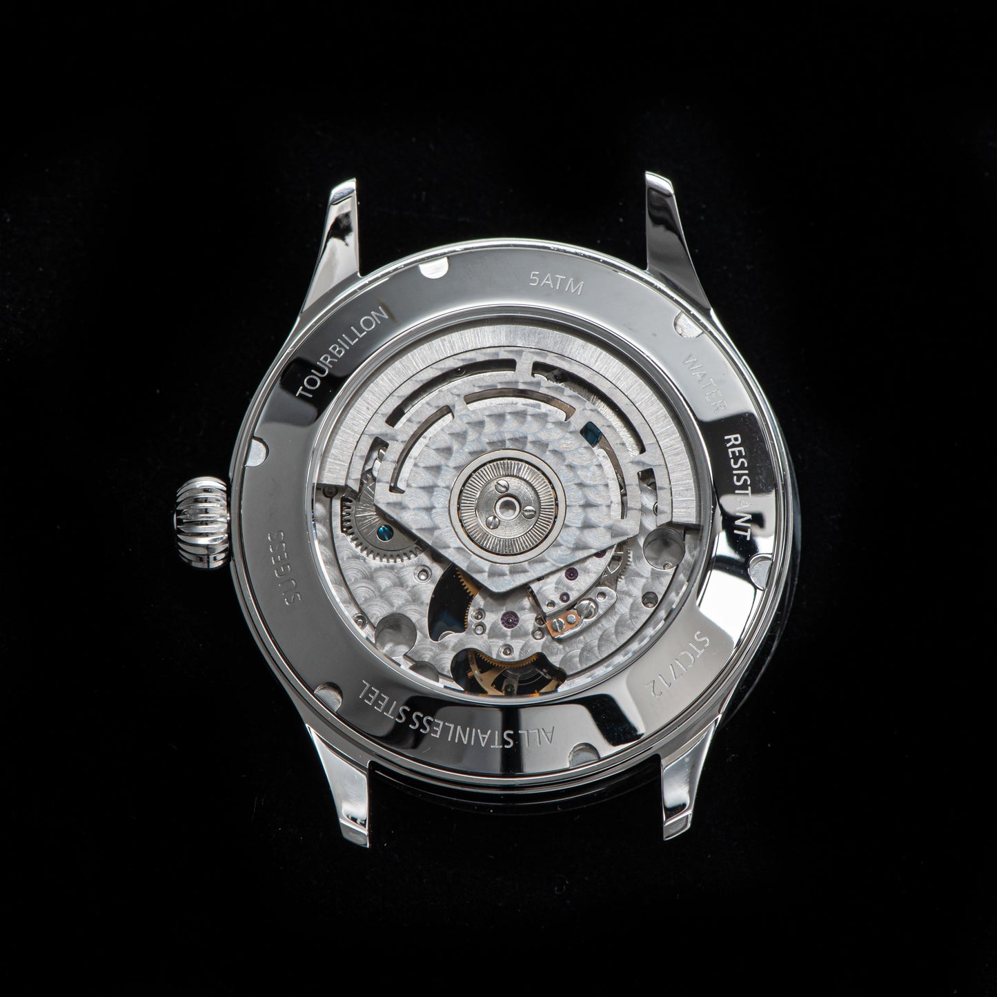Tourbillon Master SU8004BKRD Black Roman Numerals Crystal Ring Bezel