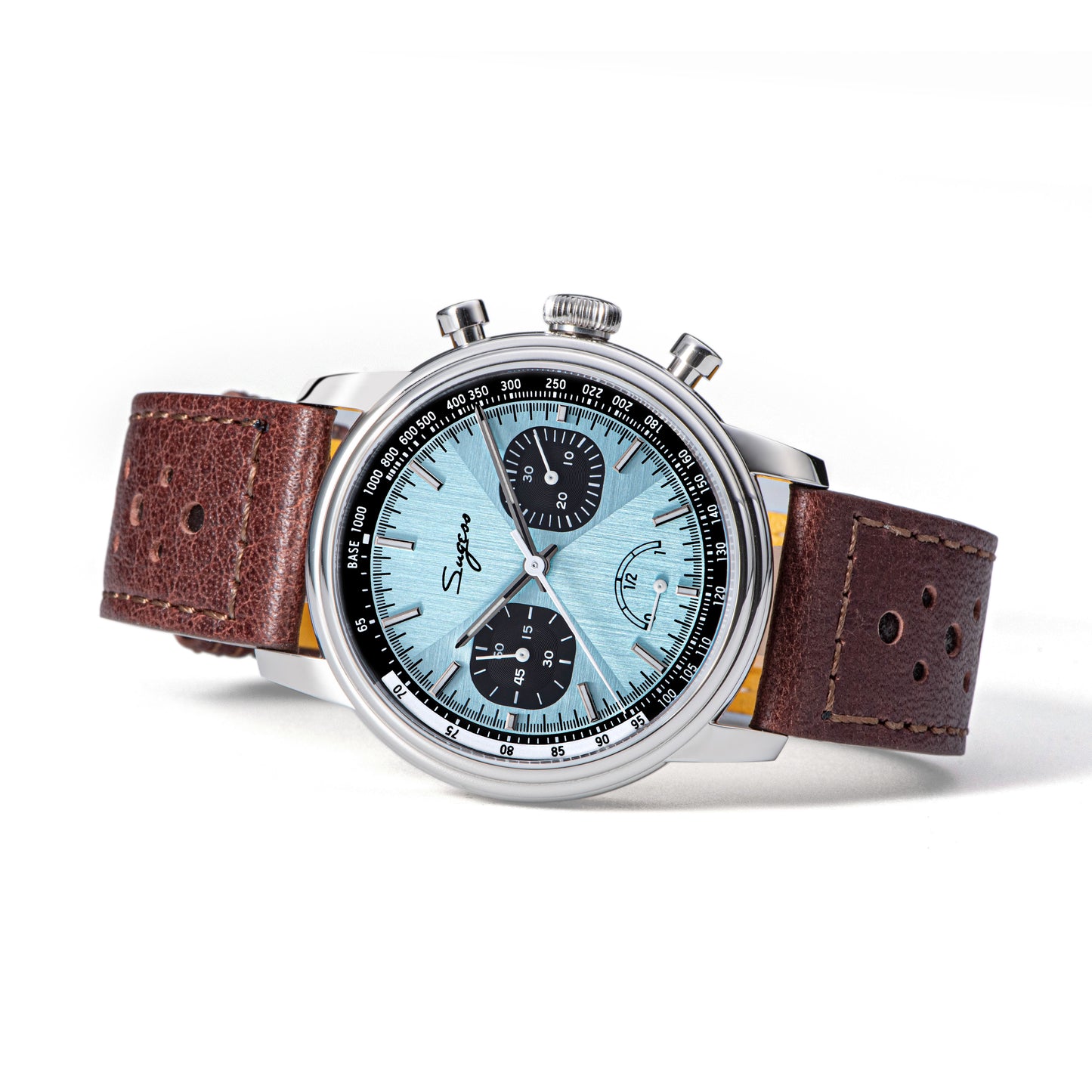 Chrono Heritage S438 Light Blue Dial Power Reserve Indicator