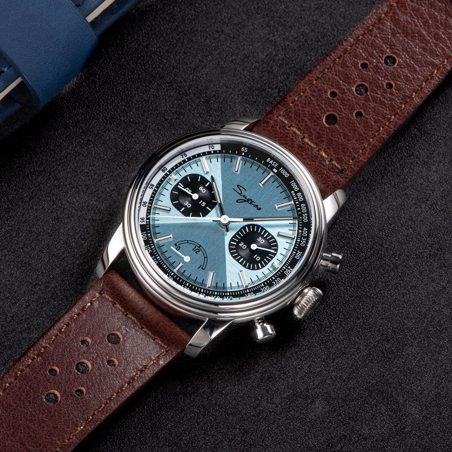 Chrono Heritage S438 Light Blue Dial Power Reserve Indicator