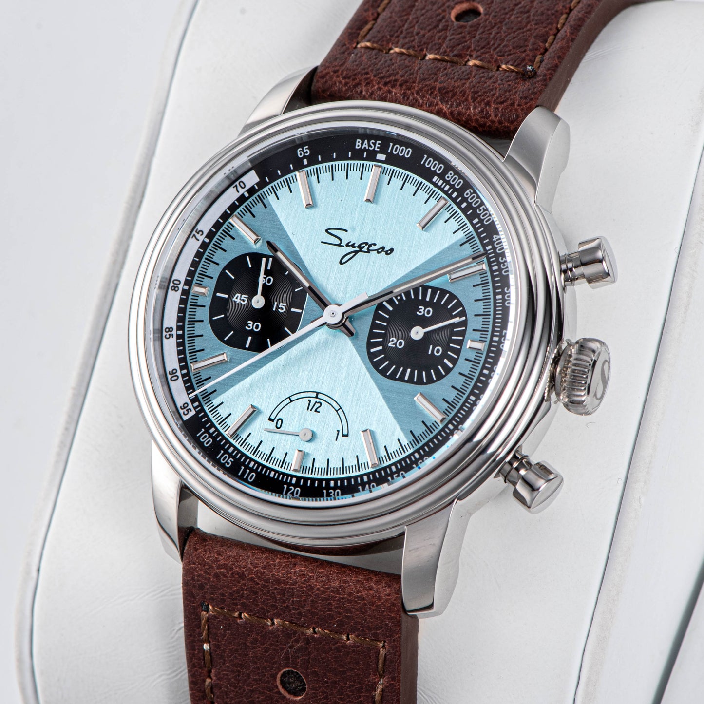 Chrono Heritage S438 Light Blue Dial Power Reserve Indicator