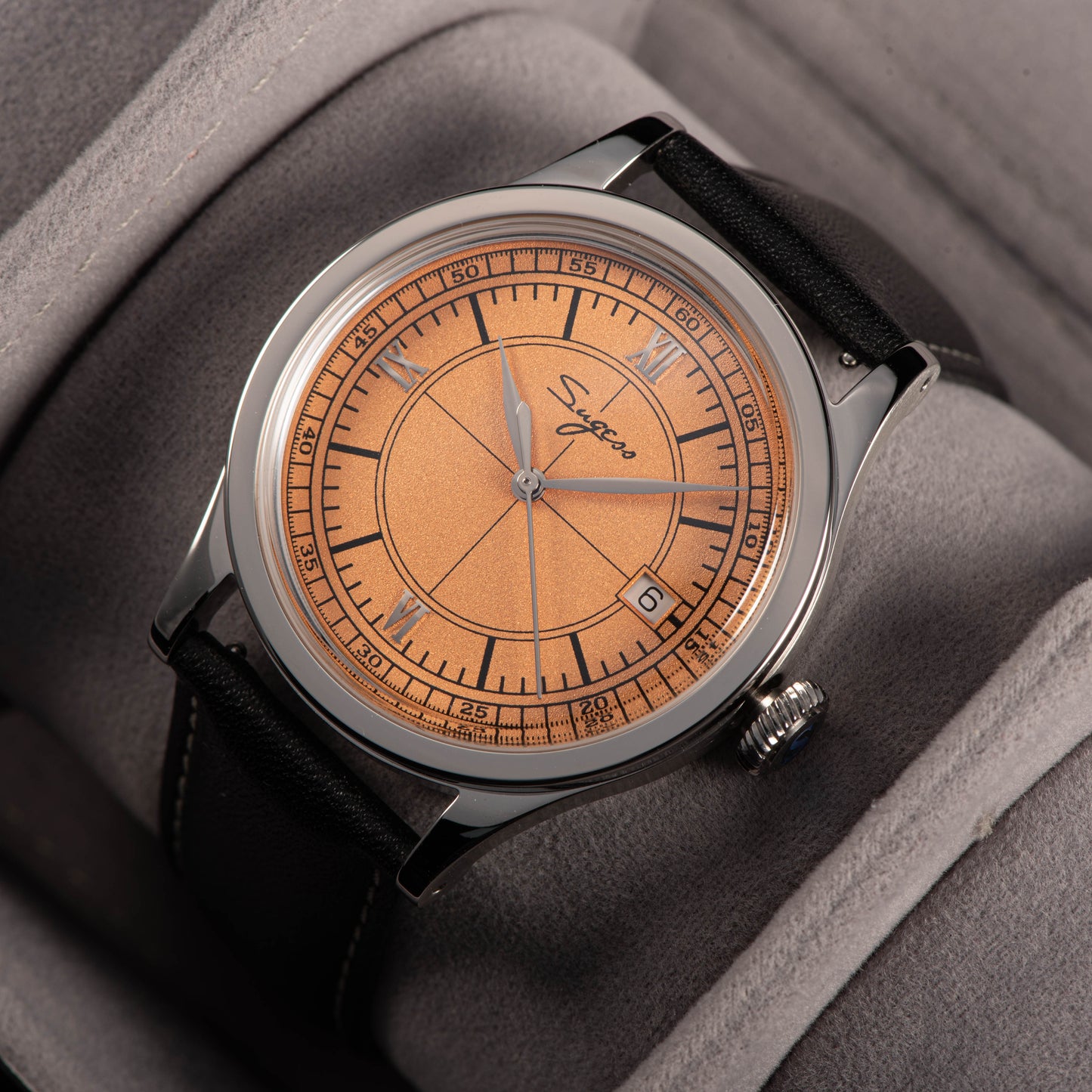 Heritage 411-3B Seagull 2130 Movement Stainless Steel Case Deep Orange Dial SU4113BOR