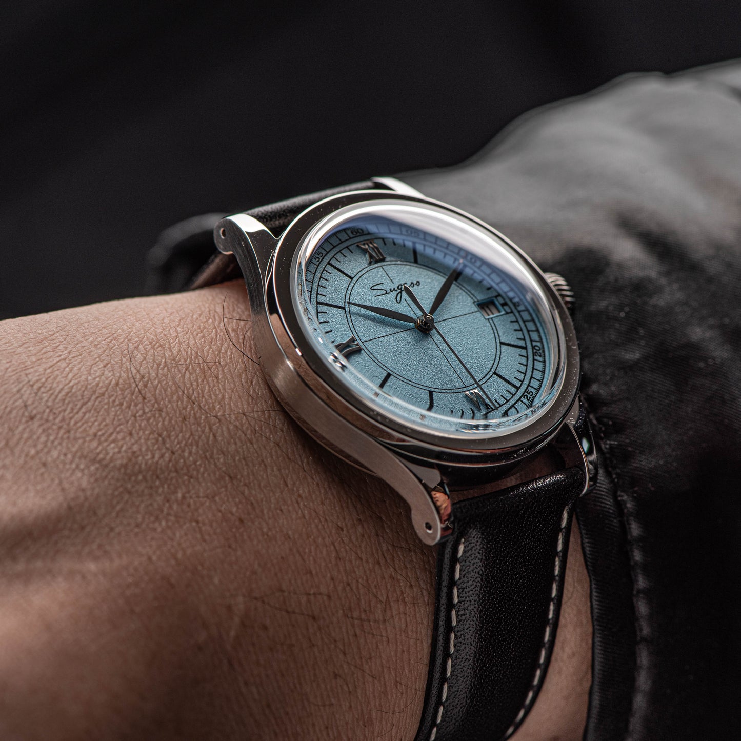 Heritage 411-3B Seagull 2130 Movement Stainless Steel Case Deep Light Blue Dial SU4113BLB