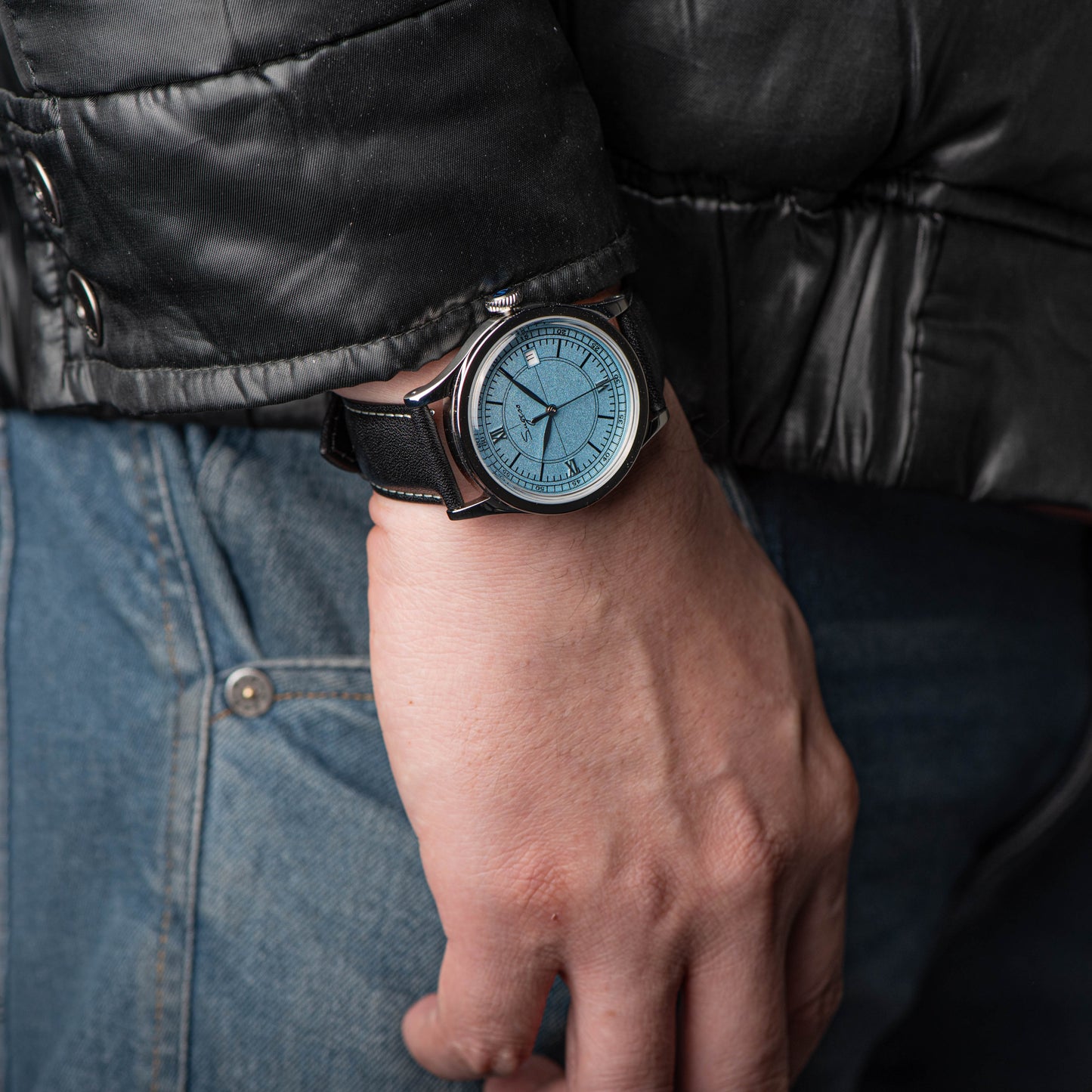 Heritage 411-3B Seagull 2130 Movement Stainless Steel Case Deep Light Blue Dial SU4113BLB