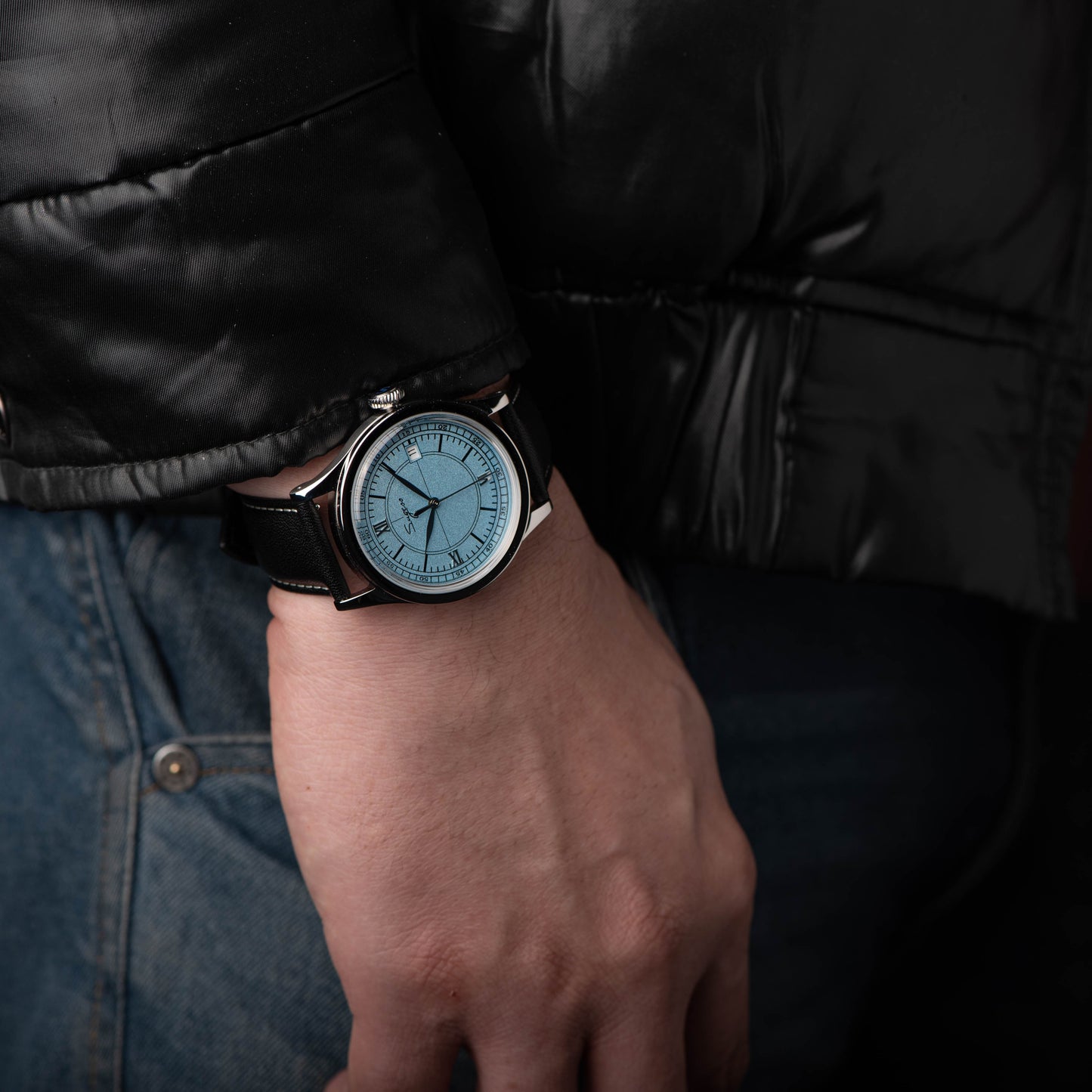 Heritage 411-3B Seagull 2130 Movement Stainless Steel Case Deep Light Blue Dial SU4113BLB