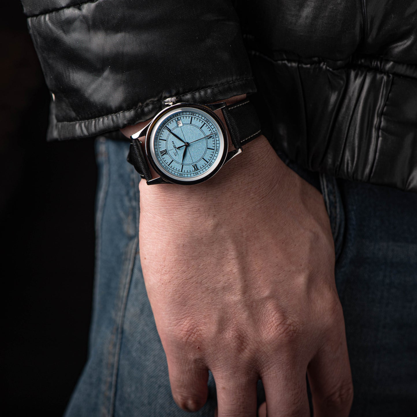 Heritage 411-3B Seagull 2130 Movement Stainless Steel Case Deep Light Blue Dial SU4113BLB