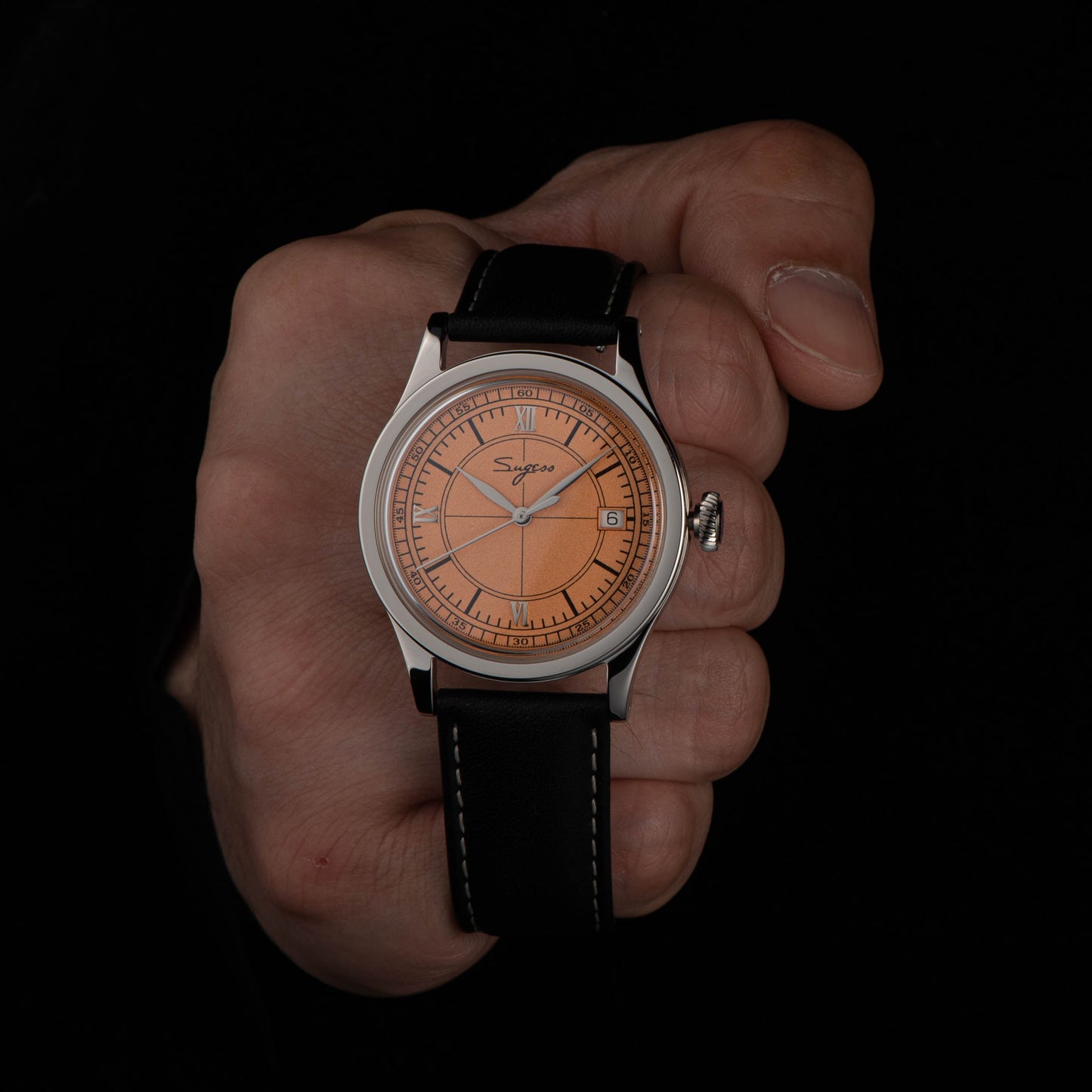 Heritage 411-3B Seagull 2130 Movement Stainless Steel Case Deep Orange Dial SU4113BOR