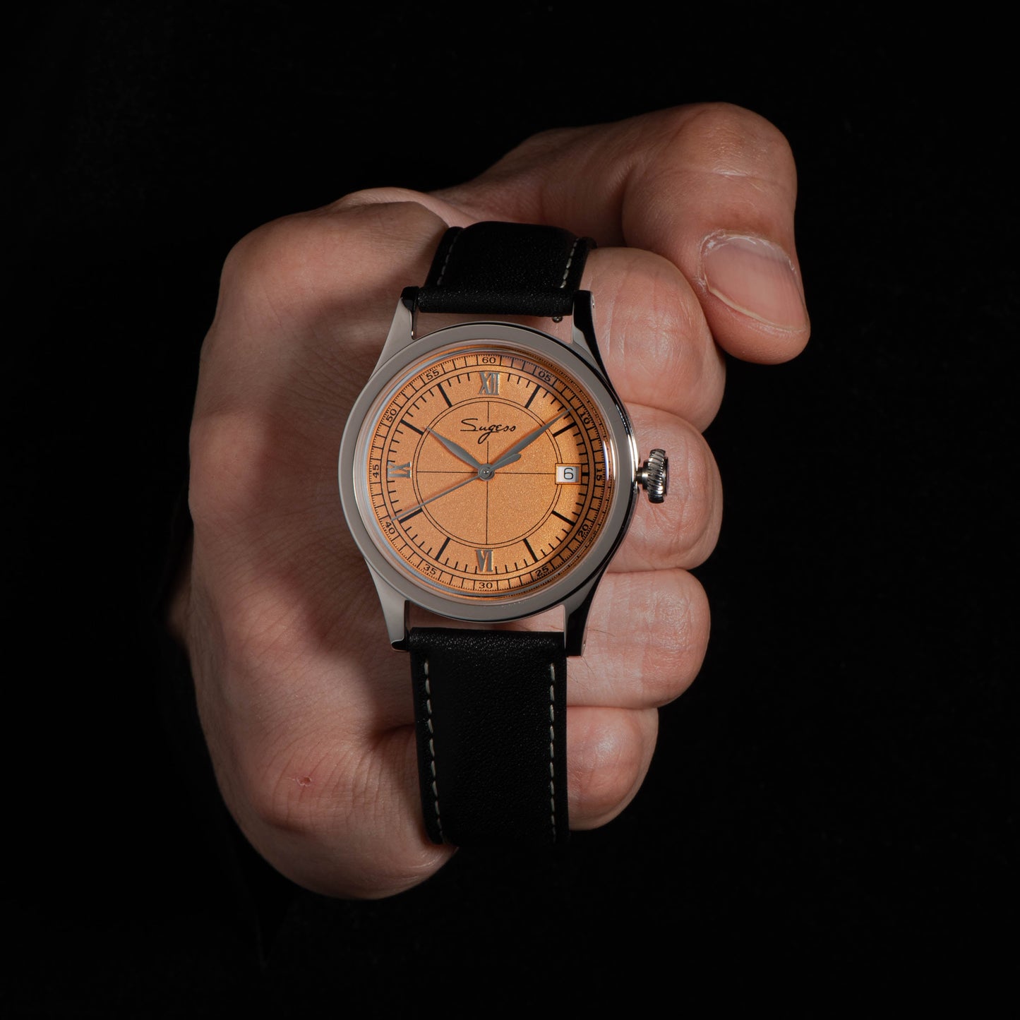 Heritage 411-3B Seagull 2130 Movement Stainless Steel Case Deep Orange Dial SU4113BOR