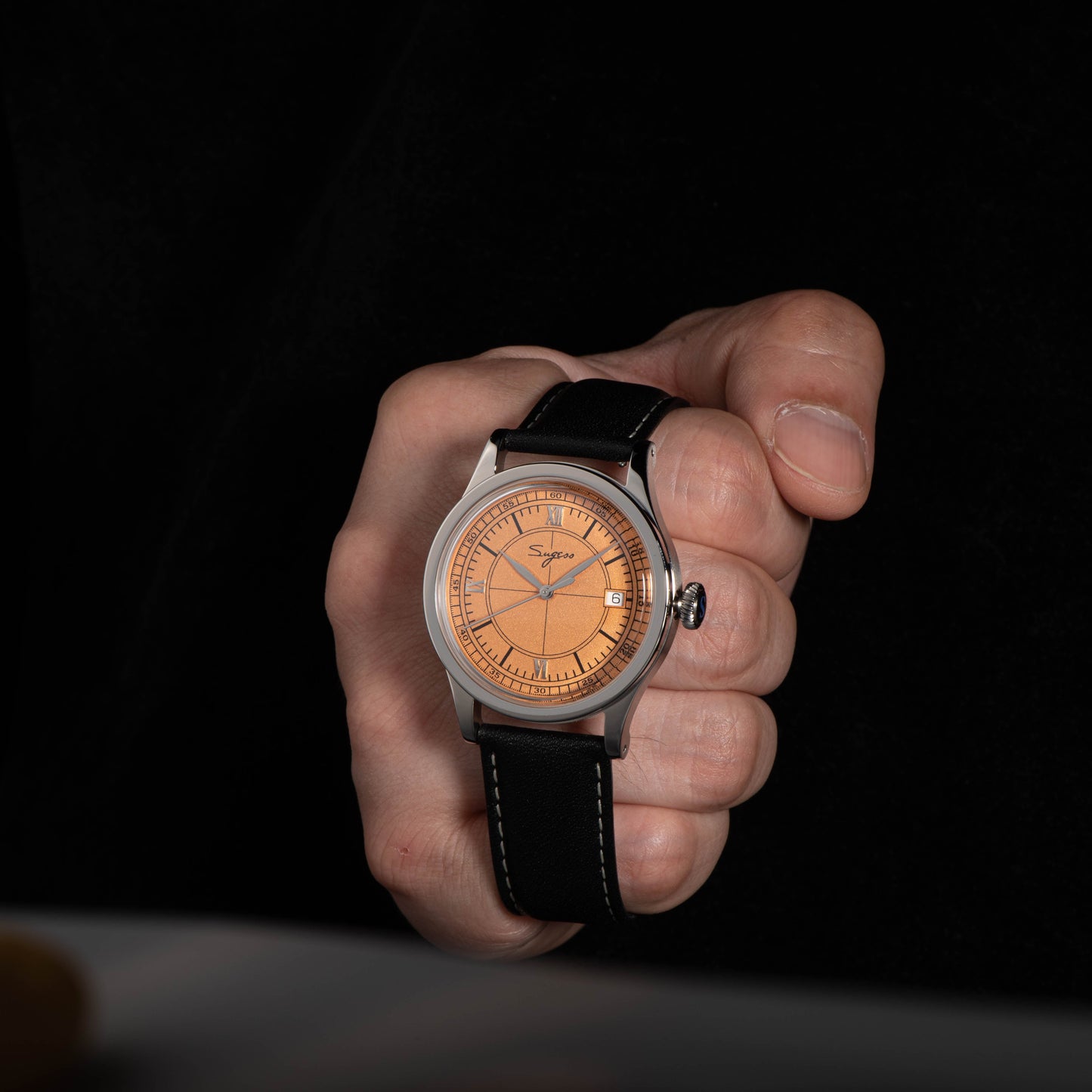 Heritage 411-3B Seagull 2130 Movement Stainless Steel Case Deep Orange Dial SU4113BOR