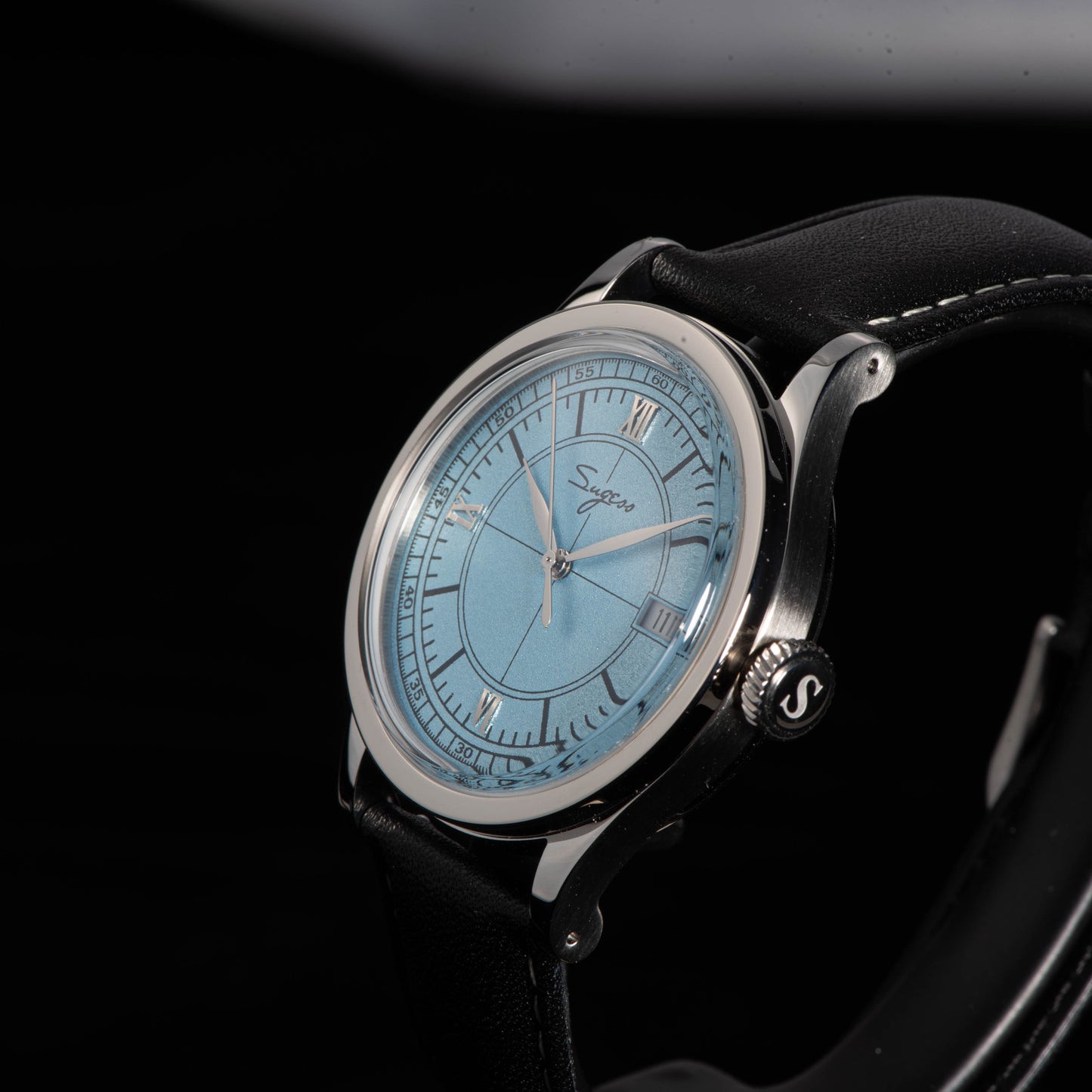 Heritage 411-3B Seagull 2130 Movement Stainless Steel Case Deep Light Blue Dial SU4113BLB
