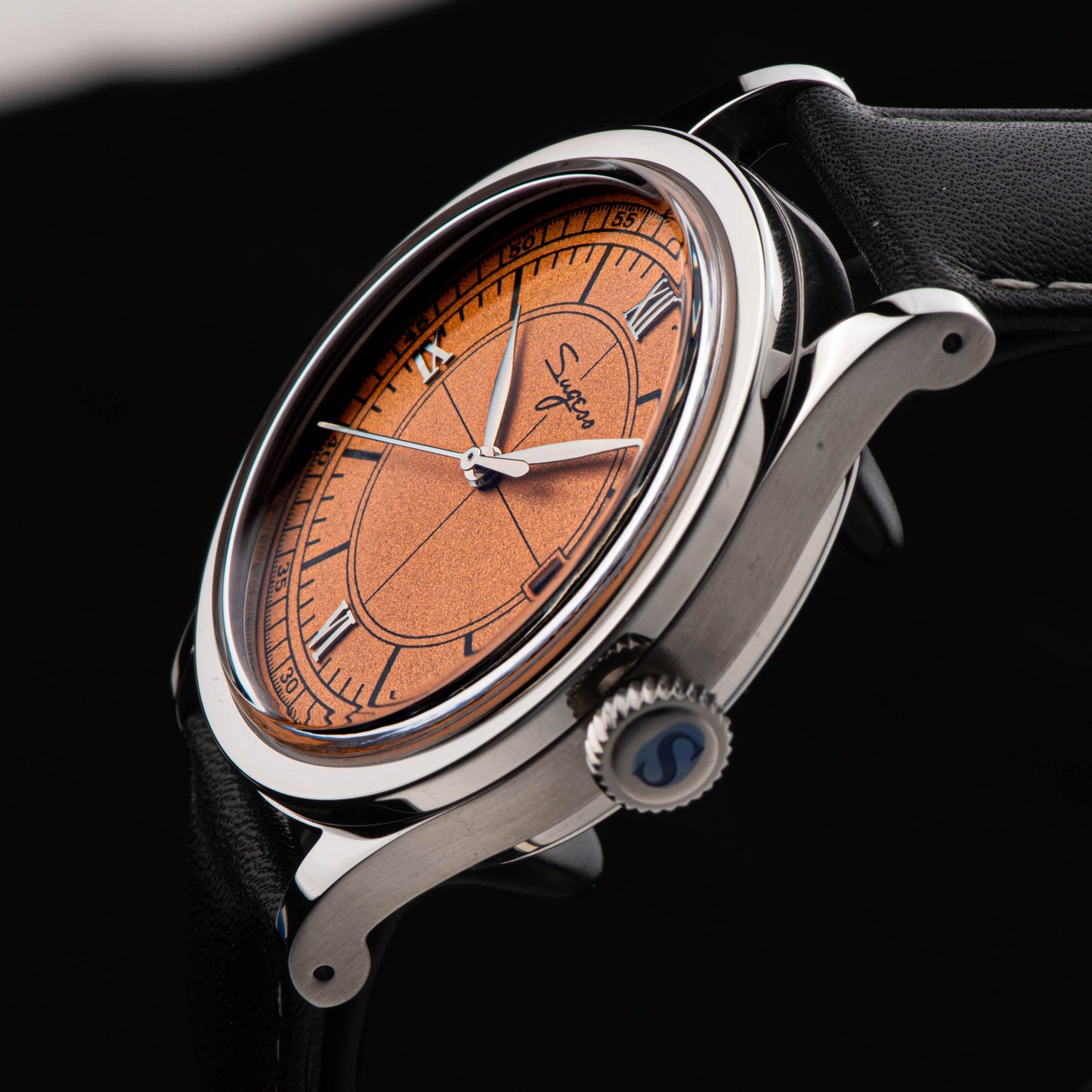 Heritage 411-3B Seagull 2130 Movement Stainless Steel Case Deep Orange Dial SU4113BOR