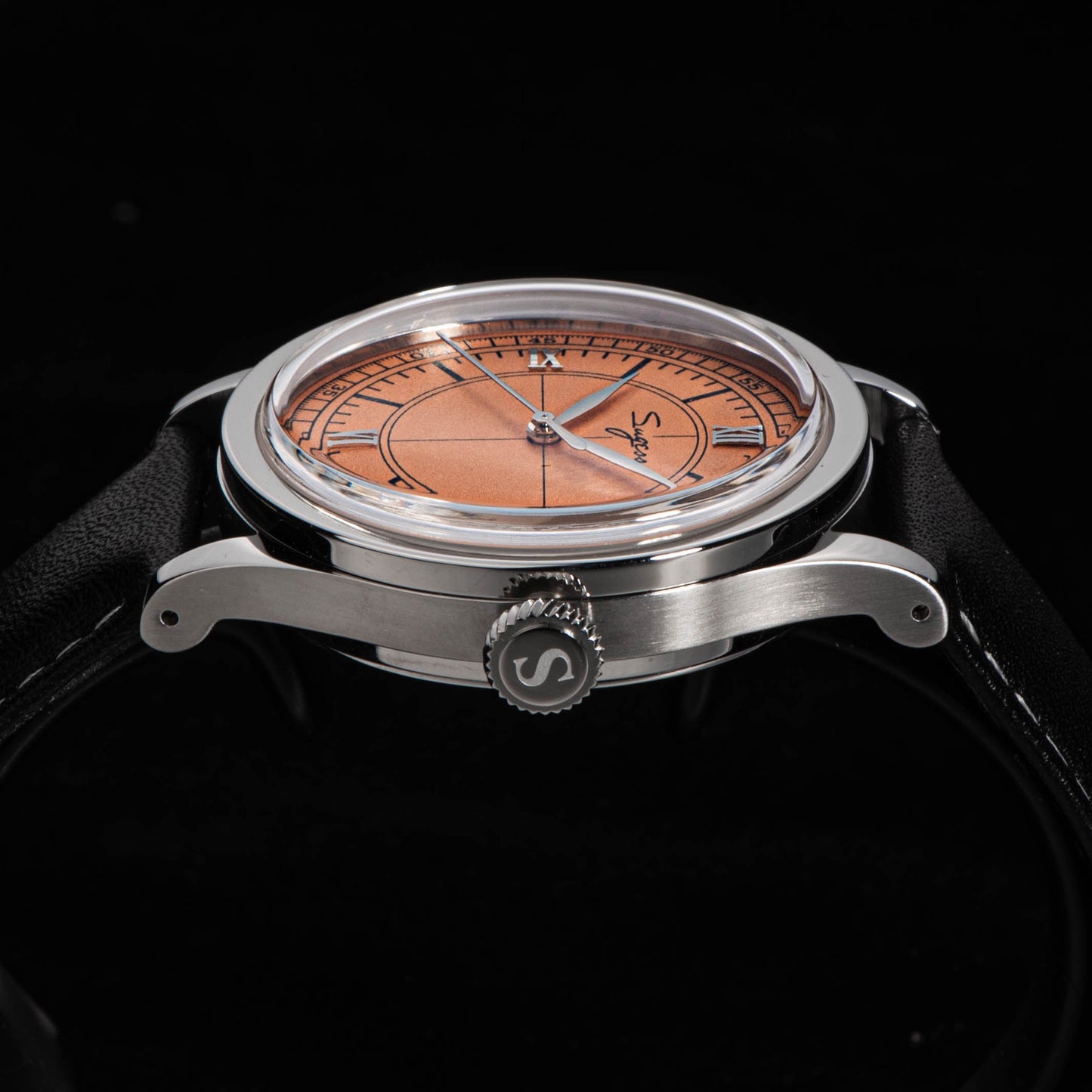 Heritage 411-3B Seagull 2130 Movement Stainless Steel Case Deep Orange Dial SU4113BOR