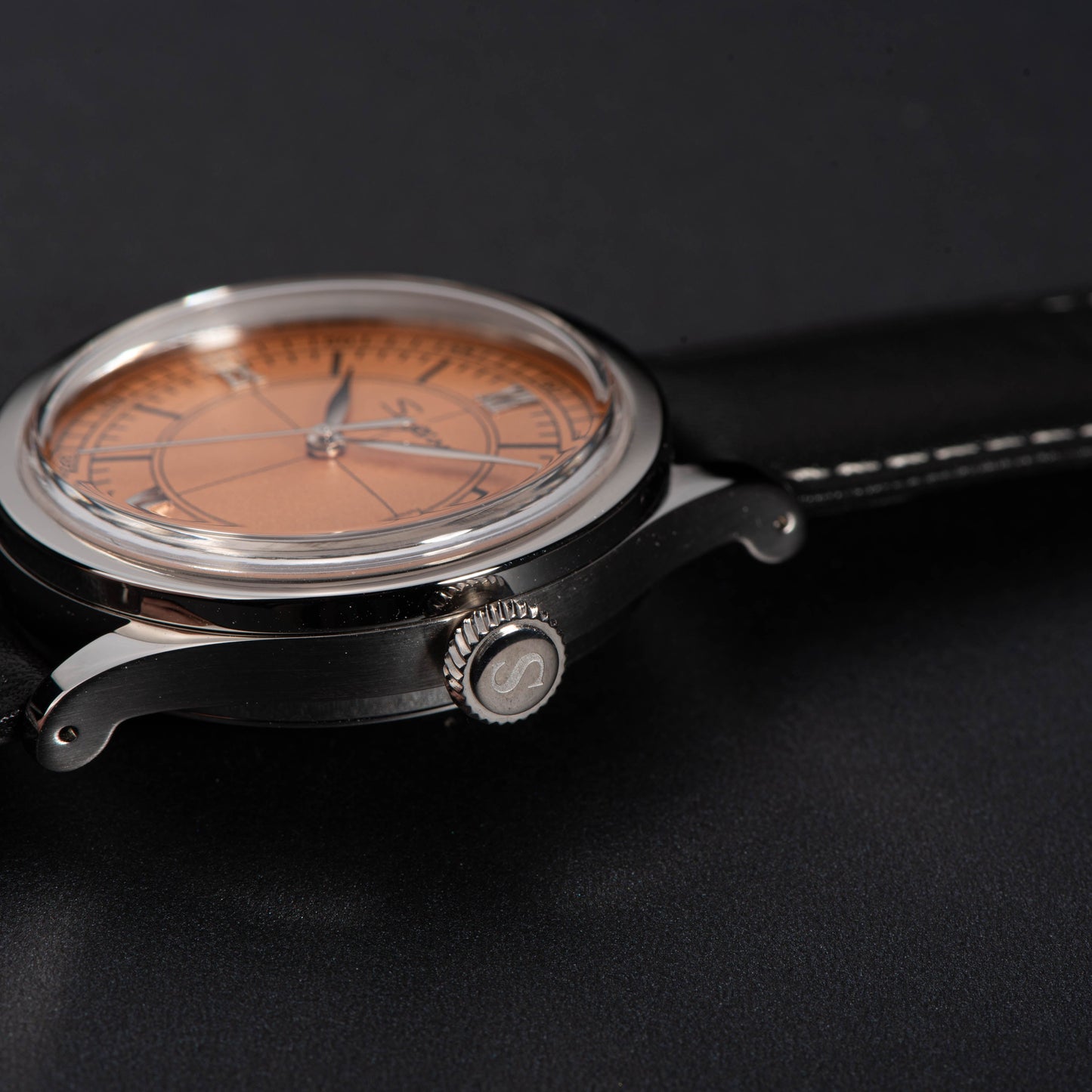 Heritage 411-3B Seagull 2130 Movement Stainless Steel Case Deep Orange Dial SU4113BOR