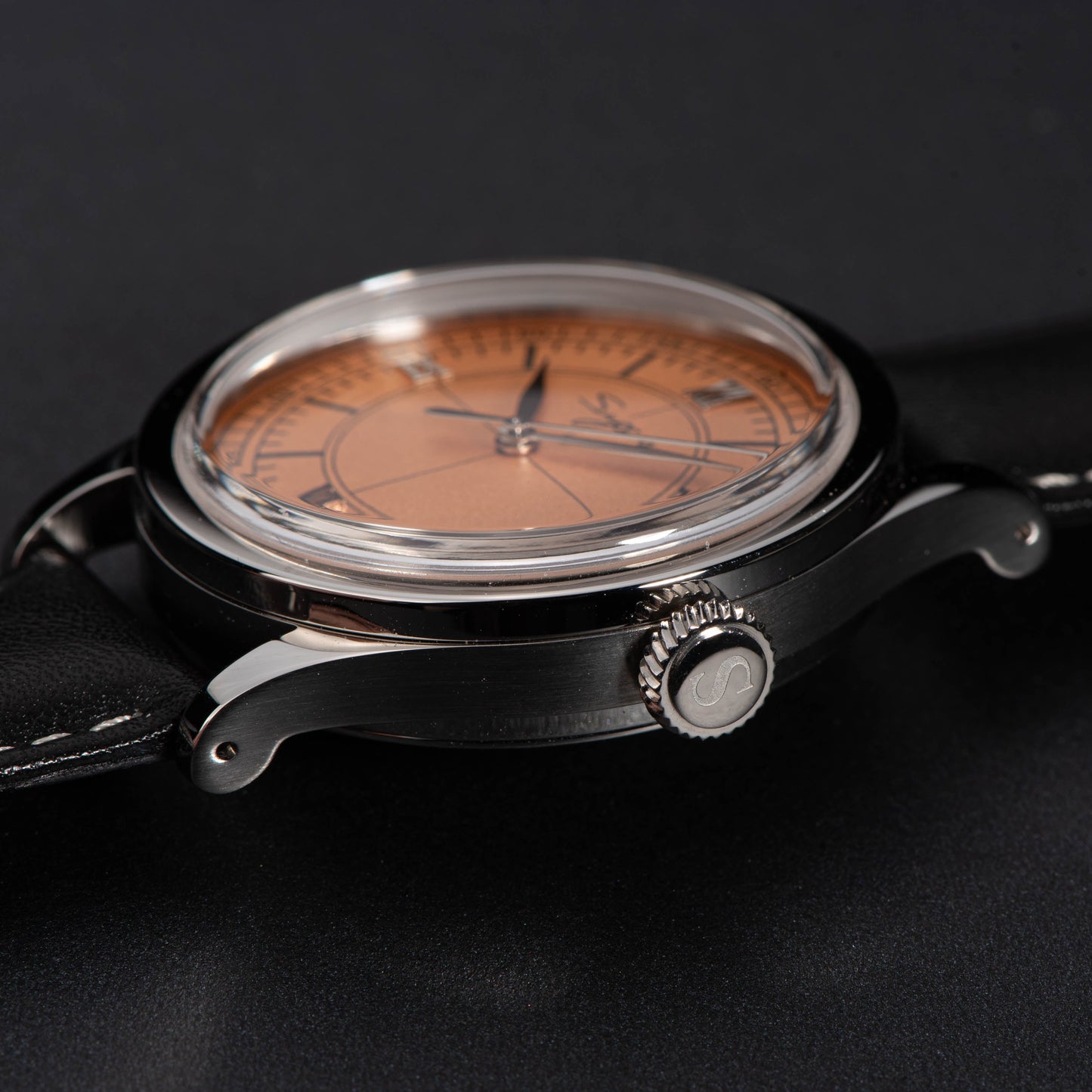 Heritage 411-3B Seagull 2130 Movement Stainless Steel Case Deep Orange Dial SU4113BOR