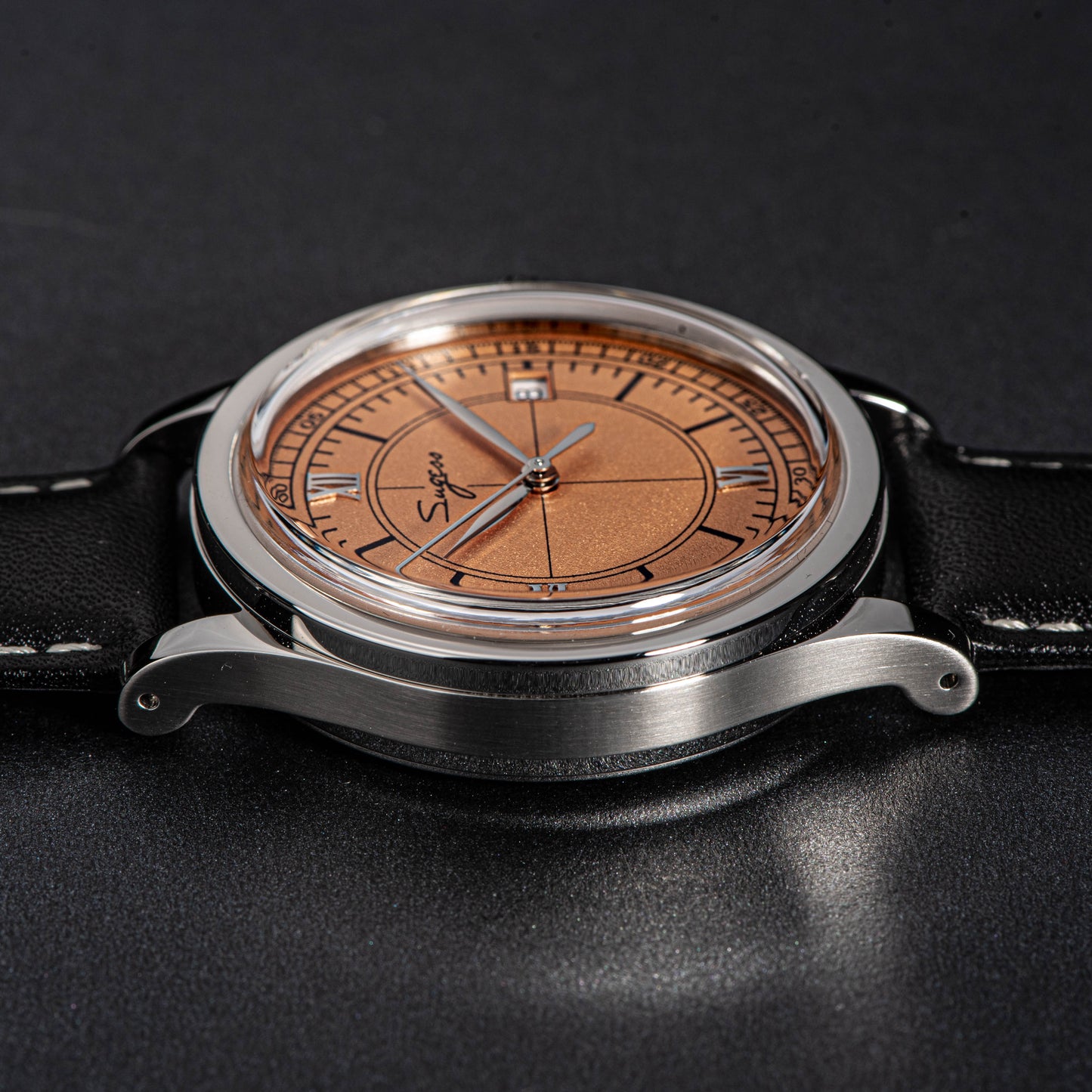 Heritage 411-3B Seagull 2130 Movement Stainless Steel Case Deep Orange Dial SU4113BOR