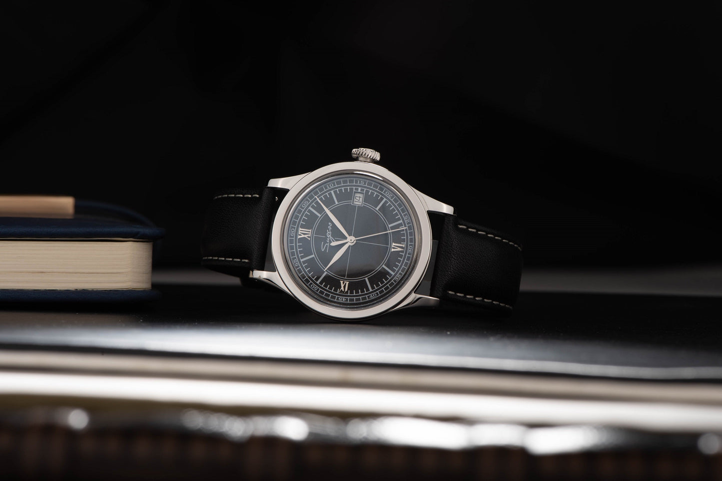 Heritage 411-3B Seagull 2130 Movement Stainless Steel Case Deep Black Dial SU4113BBK