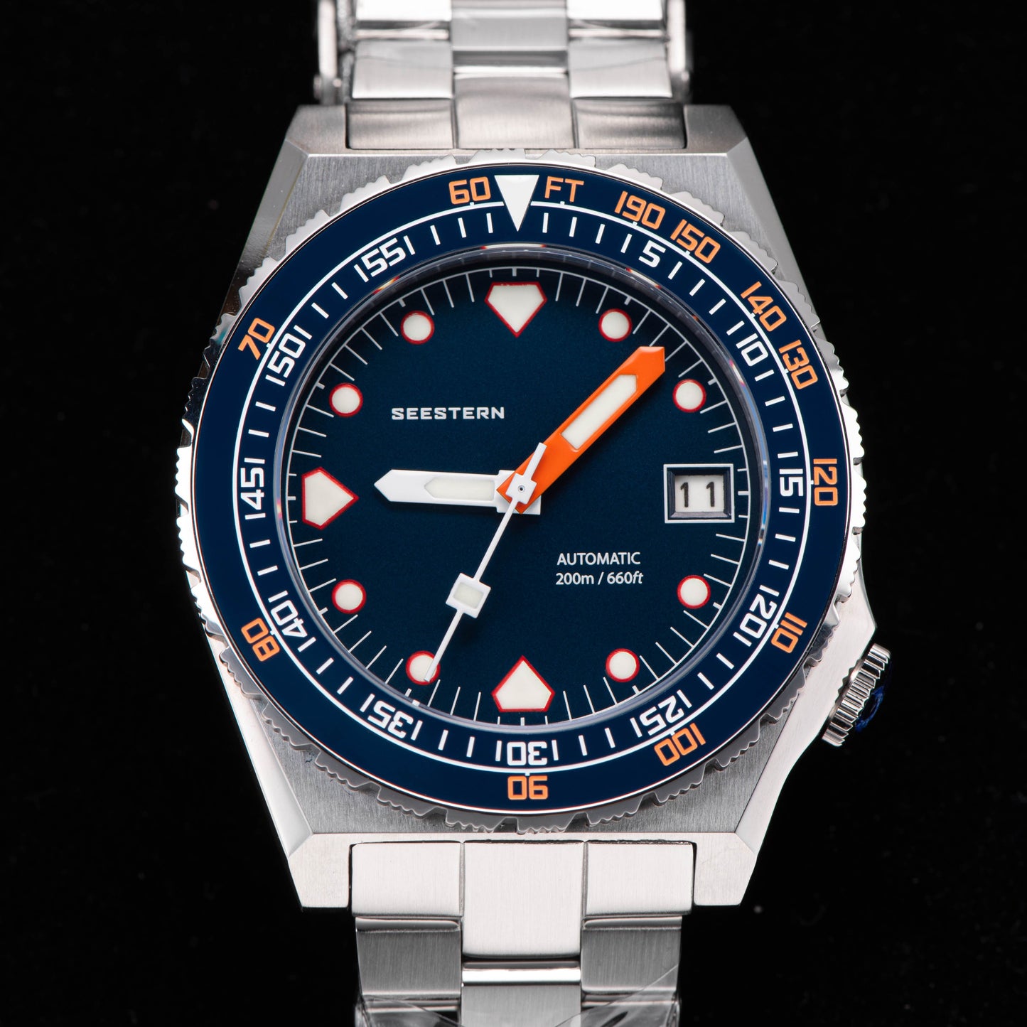 Seestern Vintage 407 600T Deep Blue Dial Ceramic Bezel
