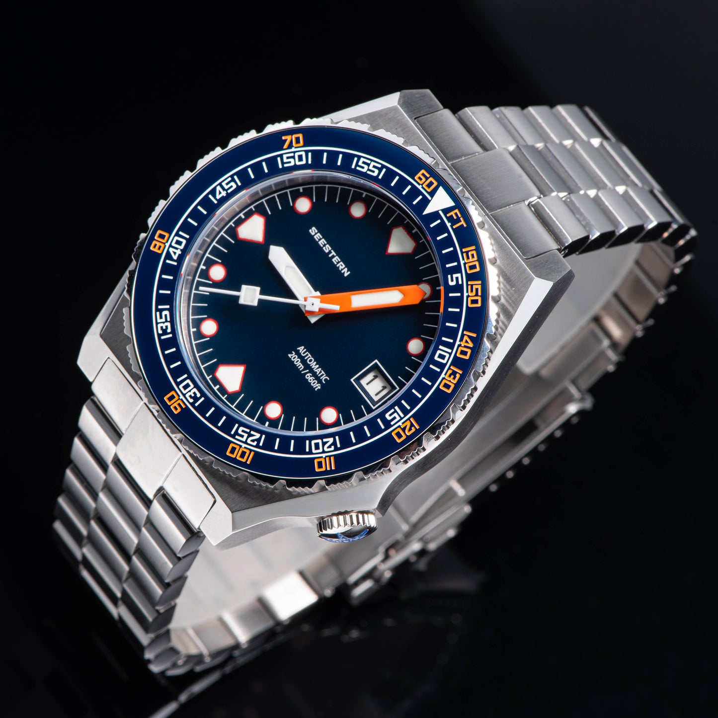 Seestern Vintage 407 600T Deep Blue Dial Ceramic Bezel