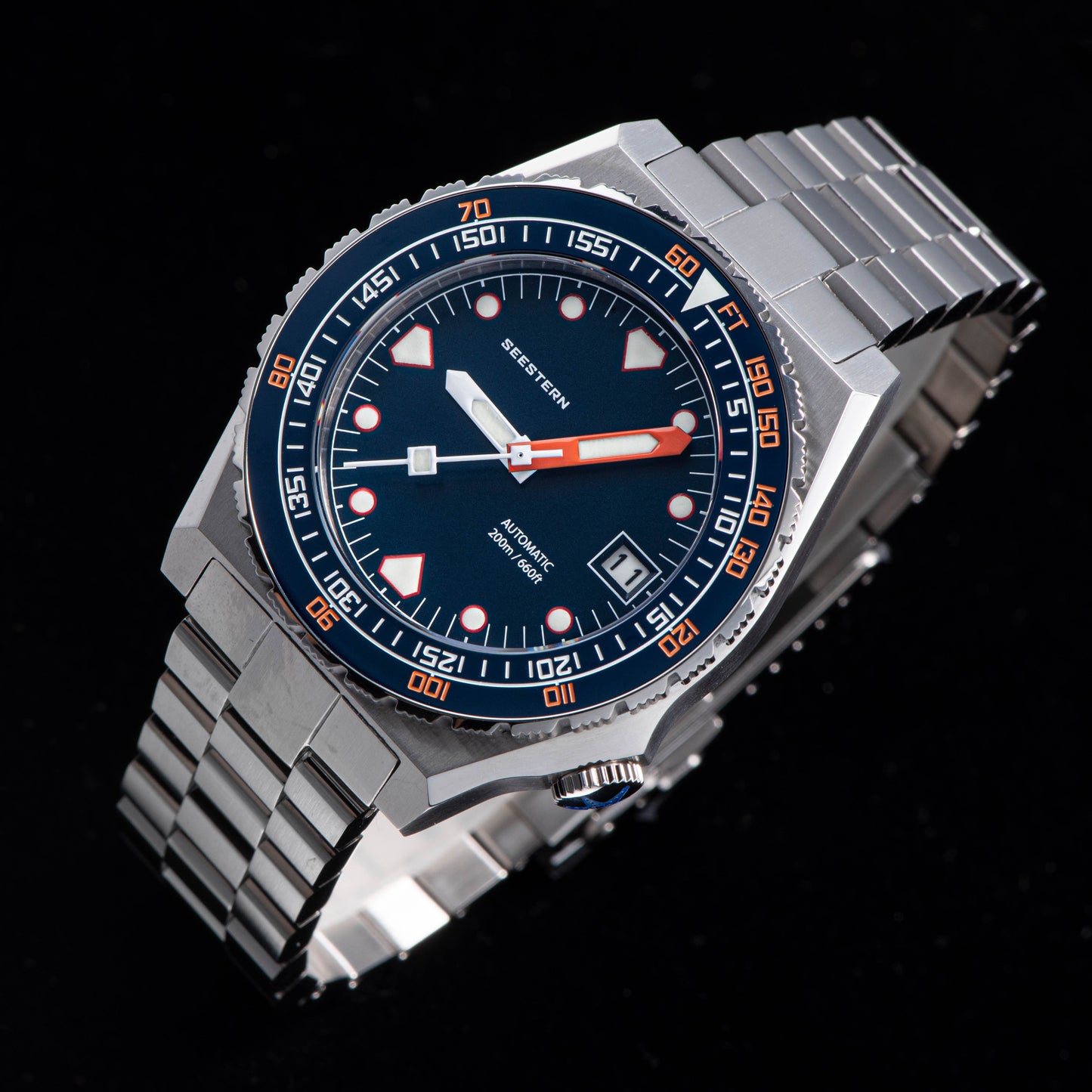 Seestern Vintage 407 600T Deep Blue Dial Ceramic Bezel