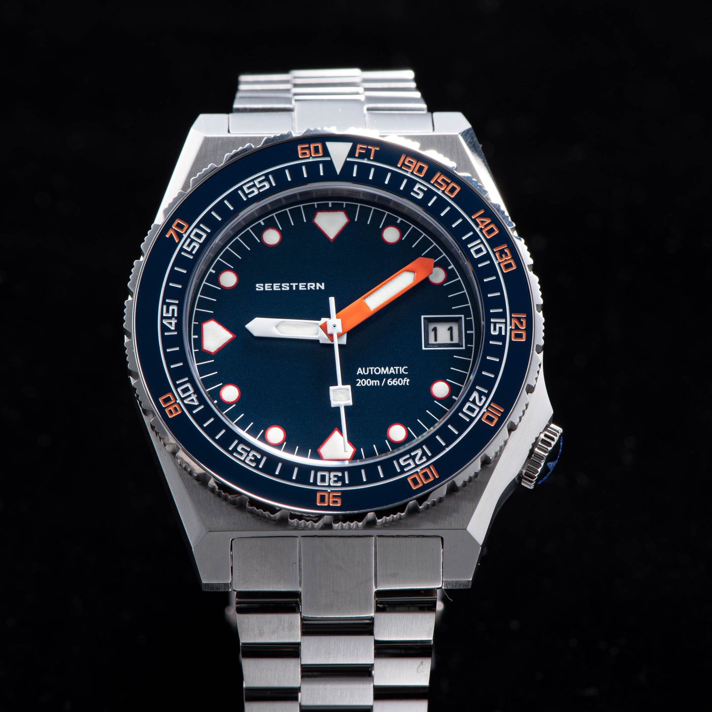 Seestern Vintage 407 600T Deep Blue Dial Ceramic Bezel