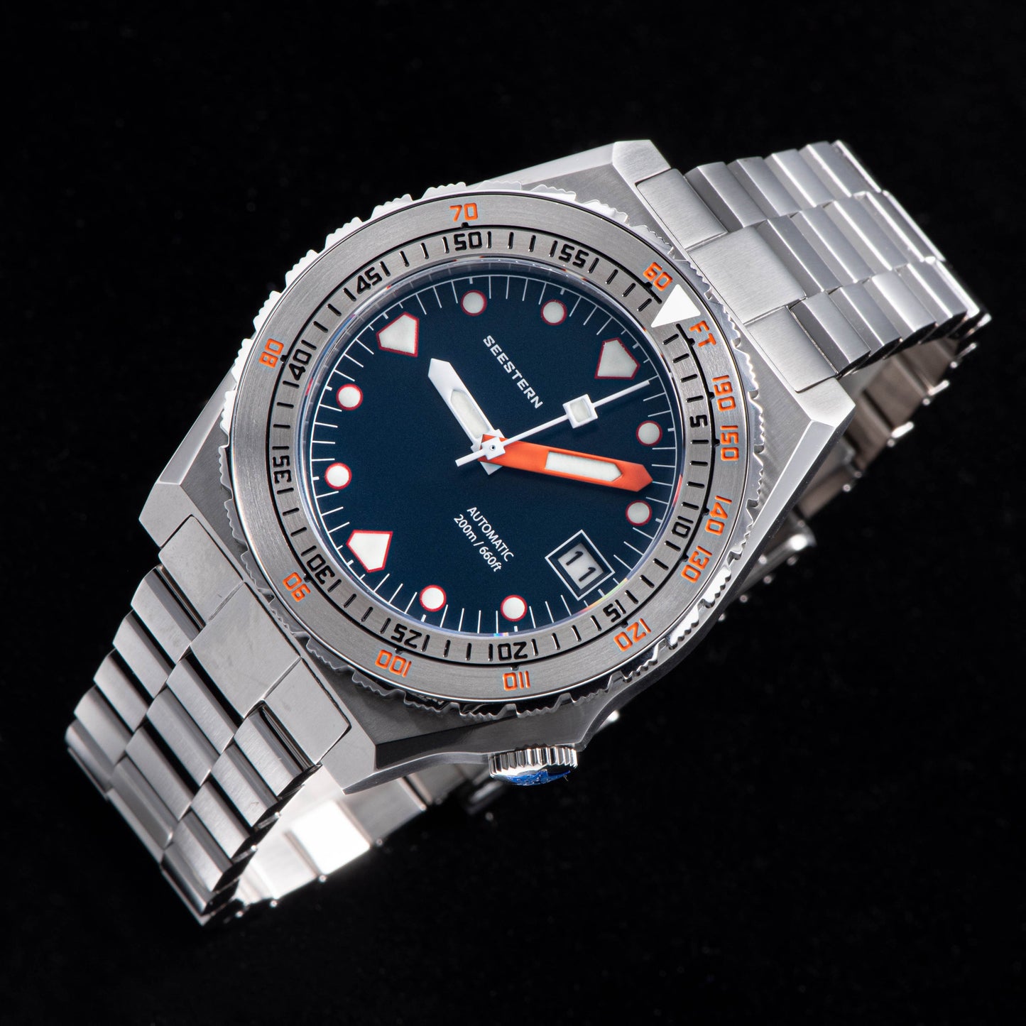 Seestern Vintage 407 600T Deep Blue Dial Ceramic Bezel