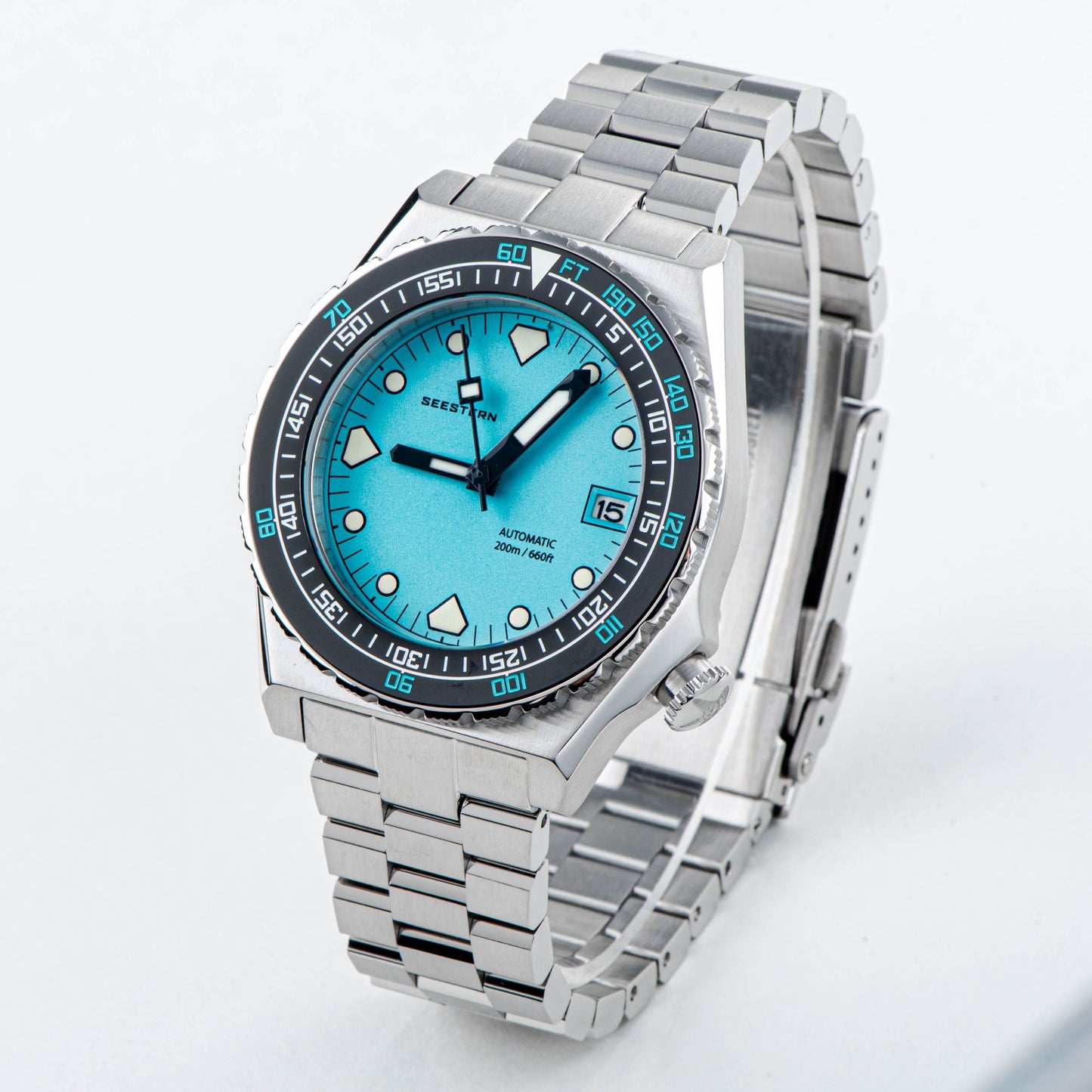 Seestern Vintage 407 600T Light Blue Dial Ceramic Bezel