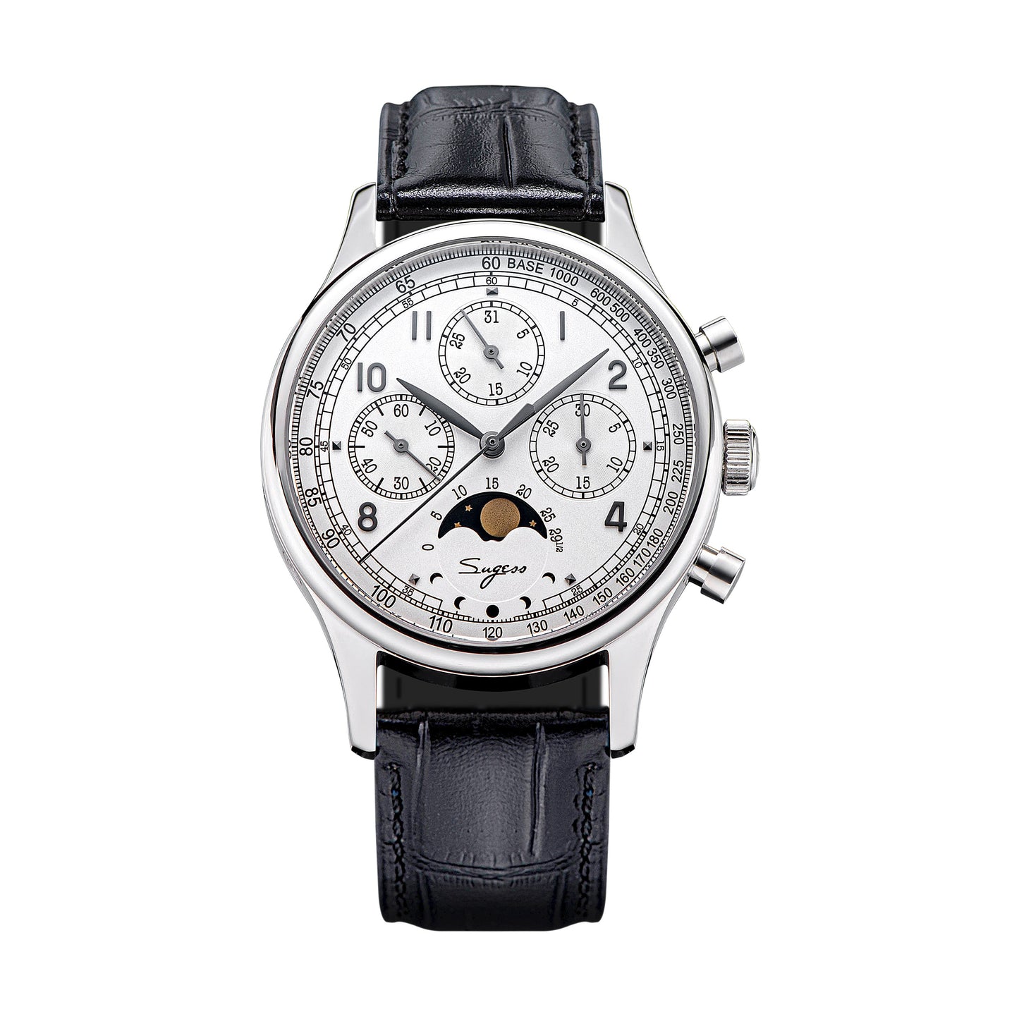 MoonPhase Master S389-2 White Dial Swan Neck Regulator