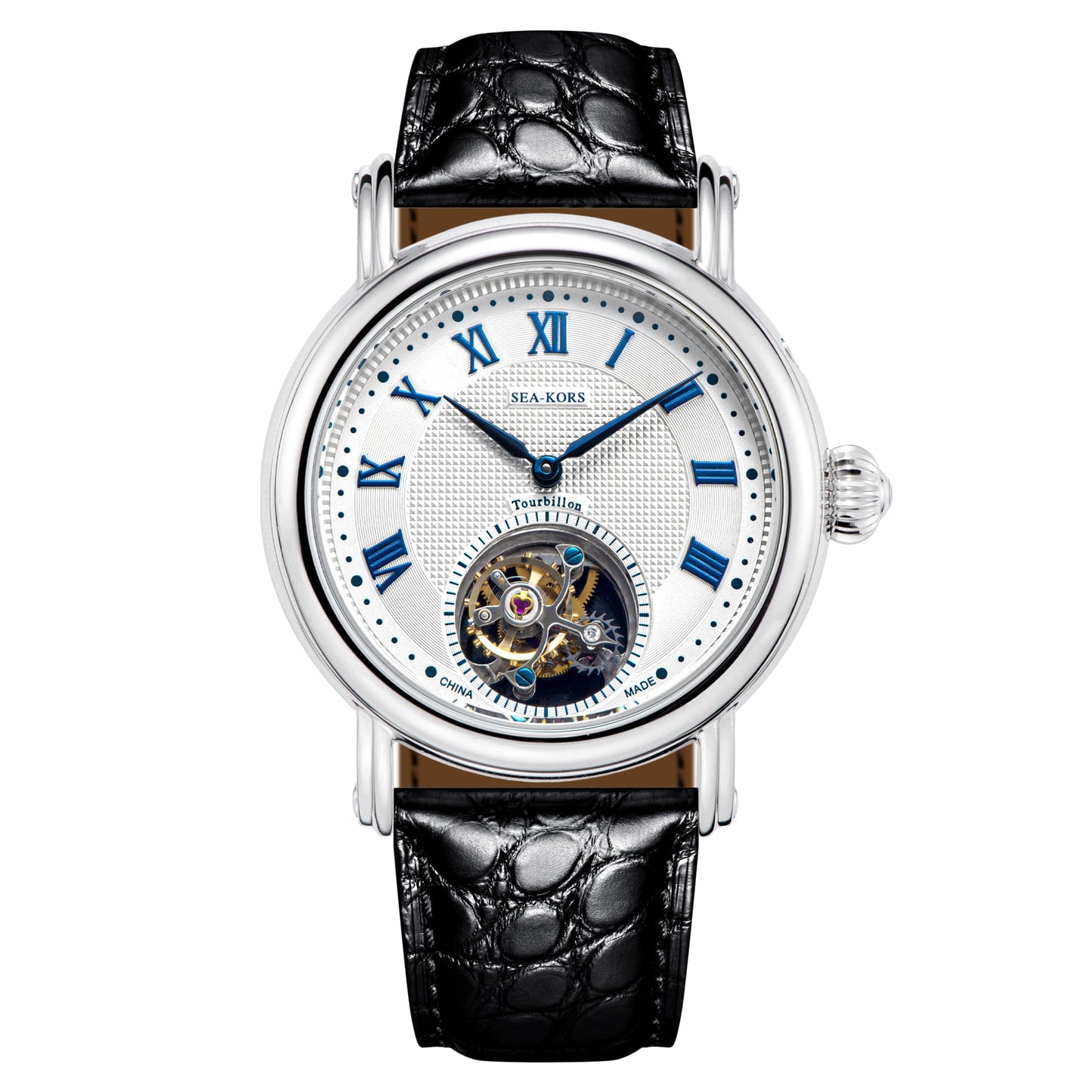 Seakors Tourbillon SE8002SW Blue Indexes Automatic Movement