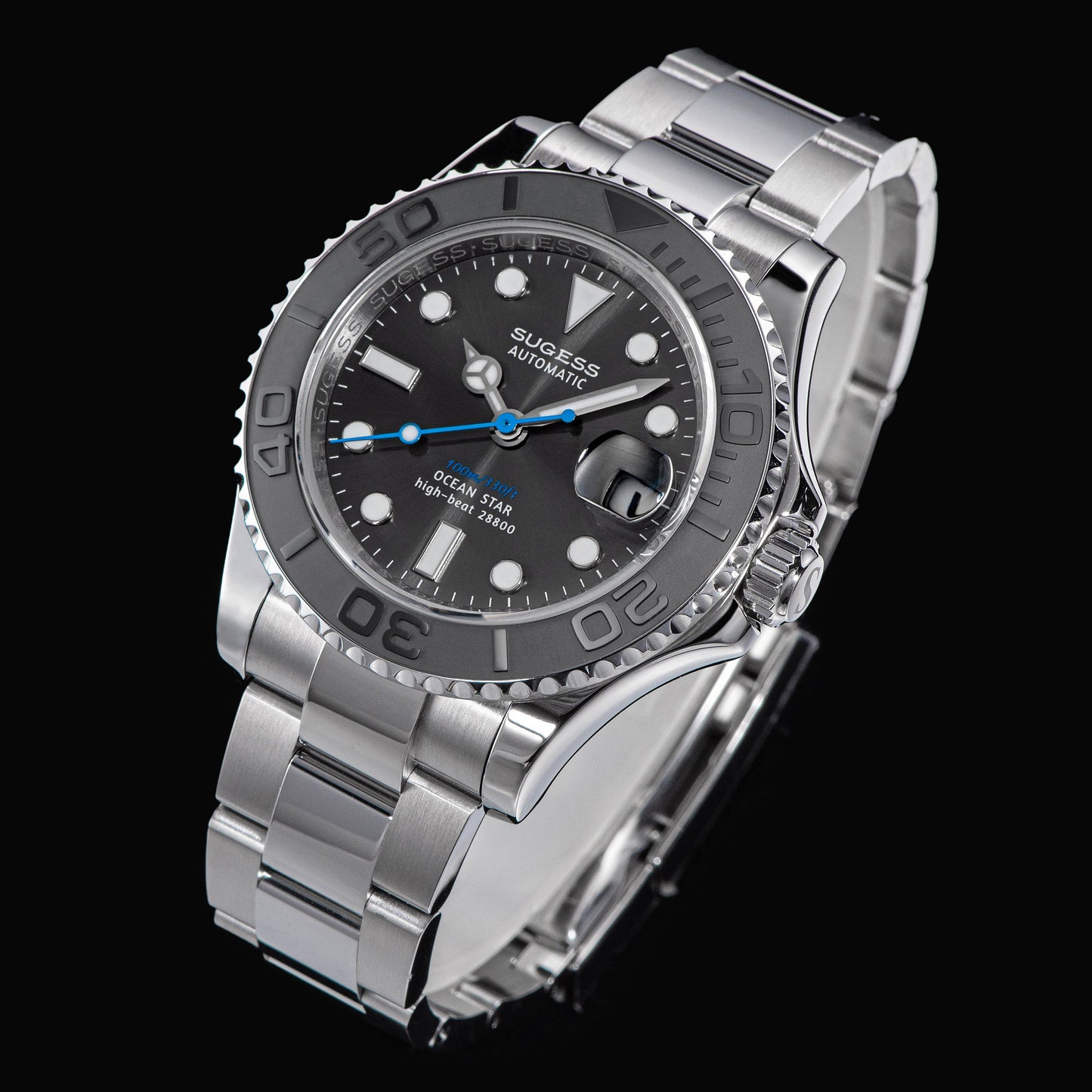 Ocean Star S450 YM Diver Watch ST2130 Ceramic Bezel Grey Dial Limited Edition