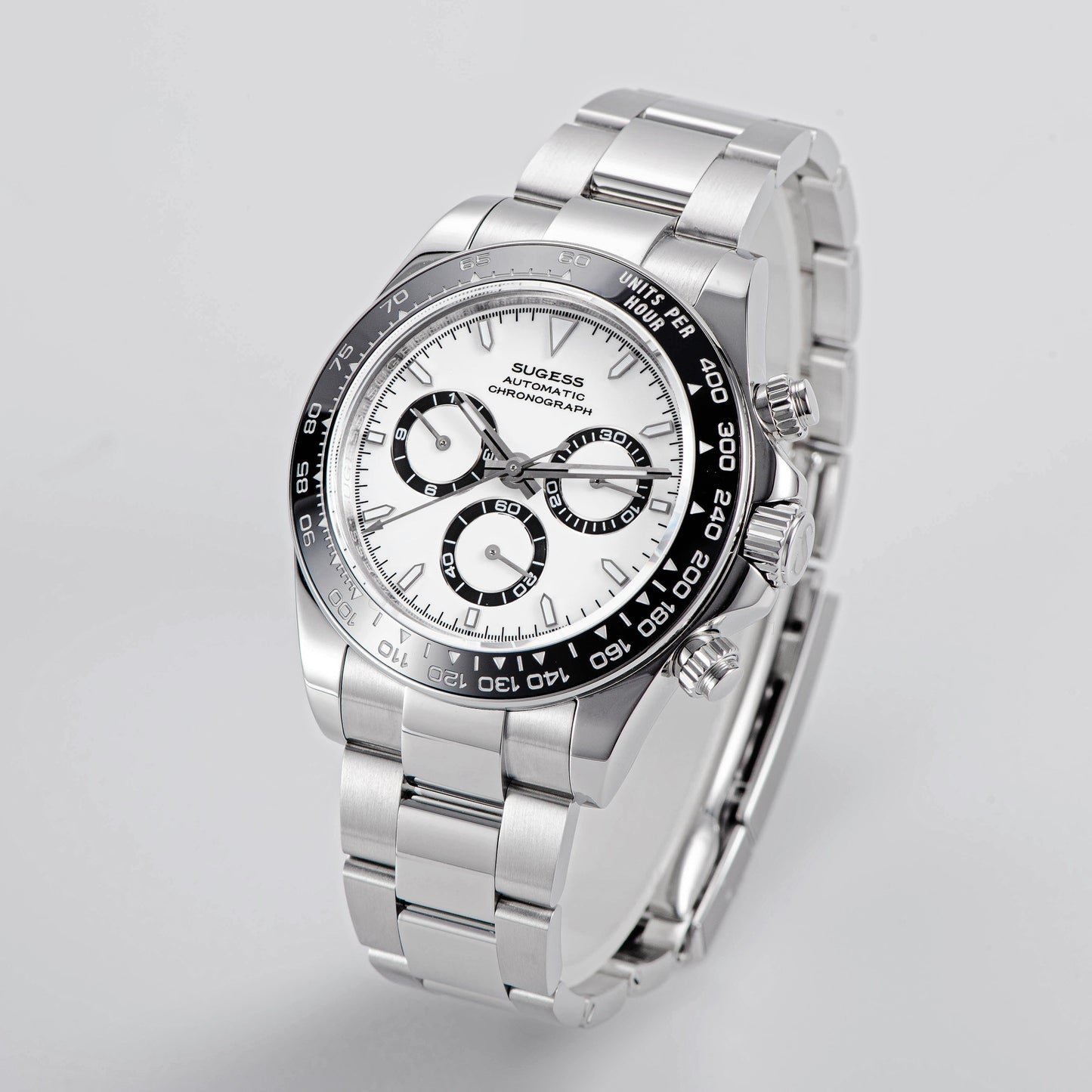 Automatic Chronograph S418-2.001 White Dial Stainless Steel Bezel Professional