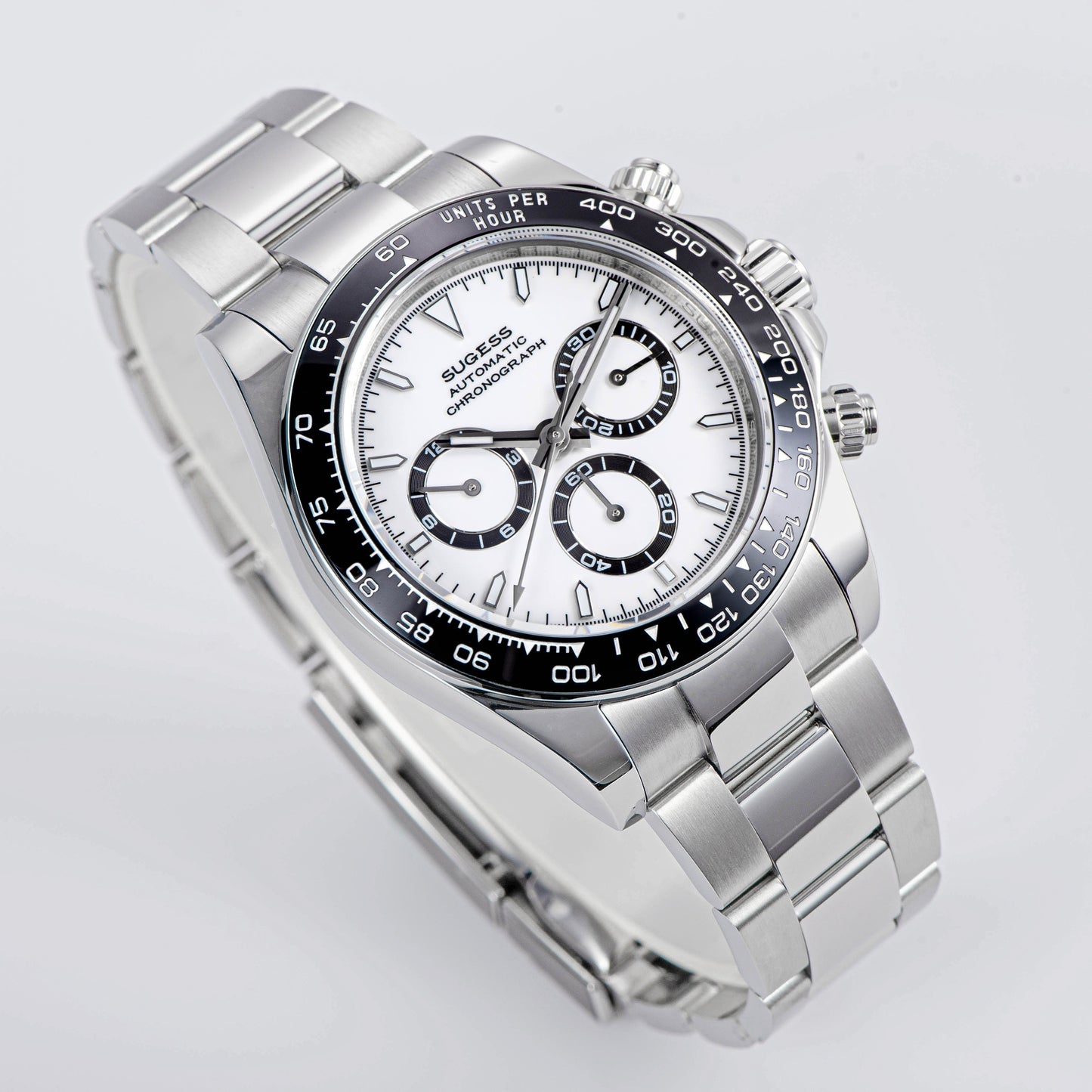 Automatic Chronograph S418-2.001 White Dial Stainless Steel Bezel Professional