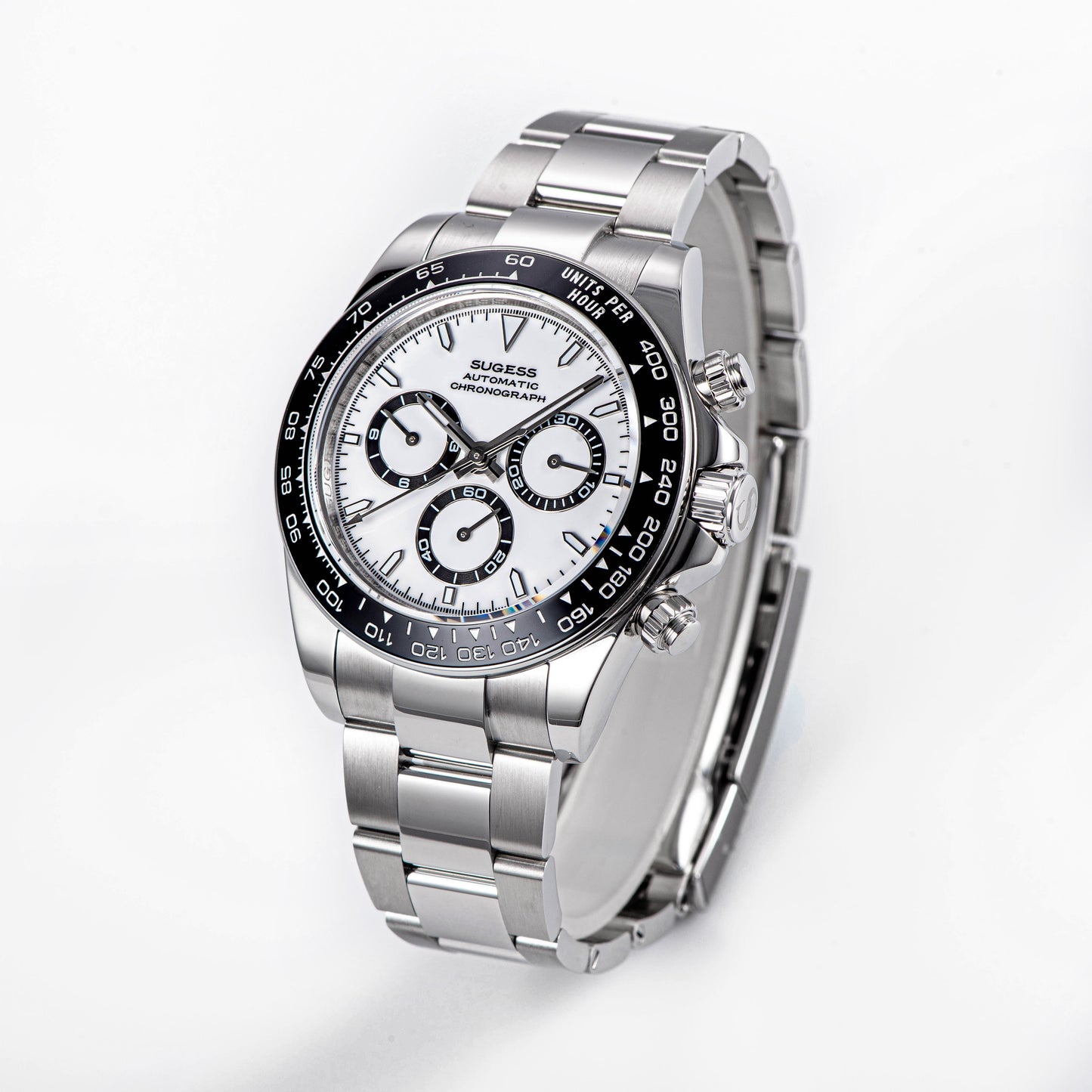 Automatic Chronograph S418-2.002 White Dial Ceramic Bezel Professional