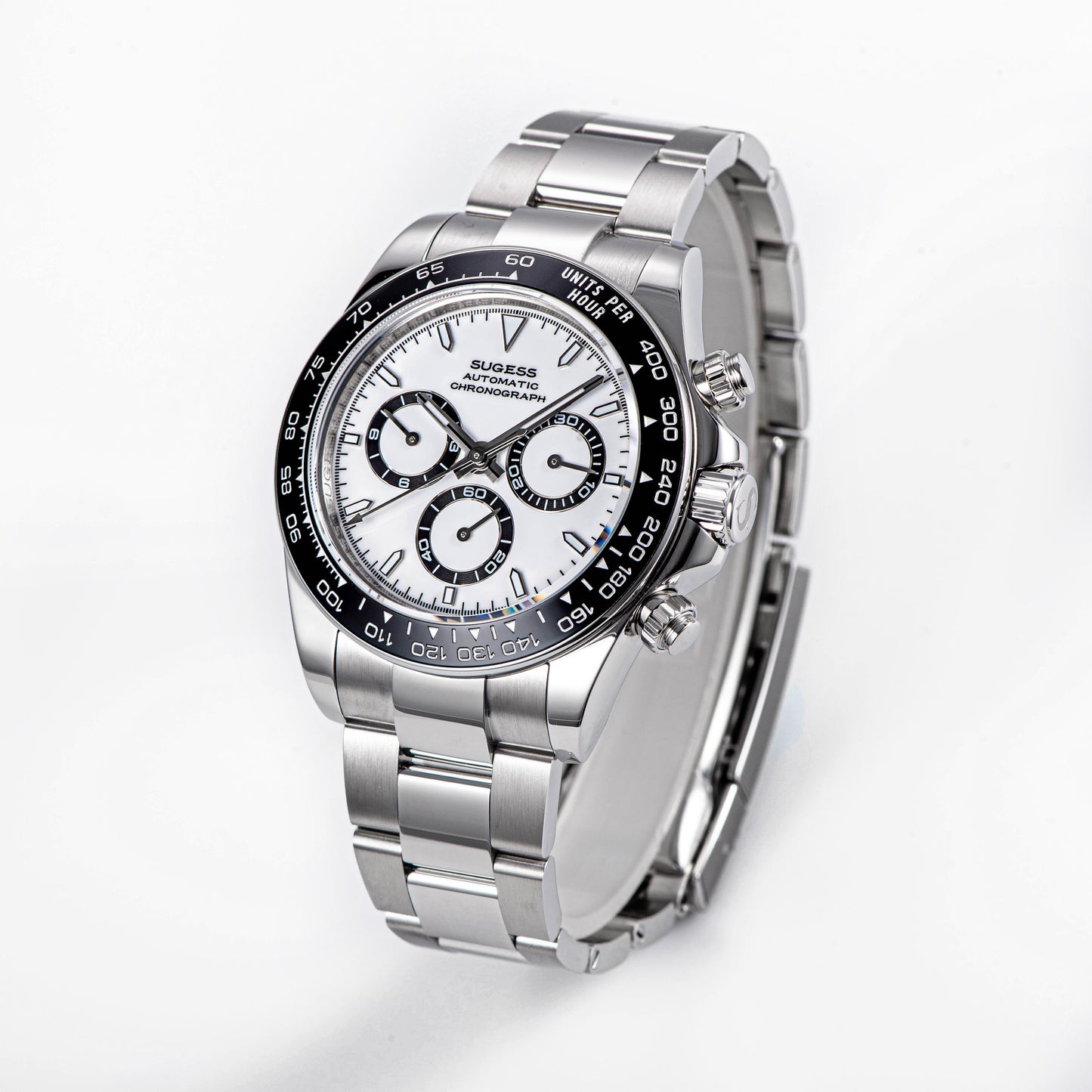 Automatic Chronograph S418-2.004 Black Dial Stainless Steel Bezel Professional