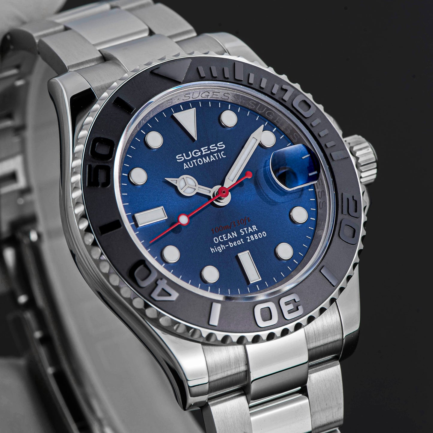 Ocean Star S450 YM Diver Watch ST2130 Ceramic Bezel Blue Dial Limited Edition