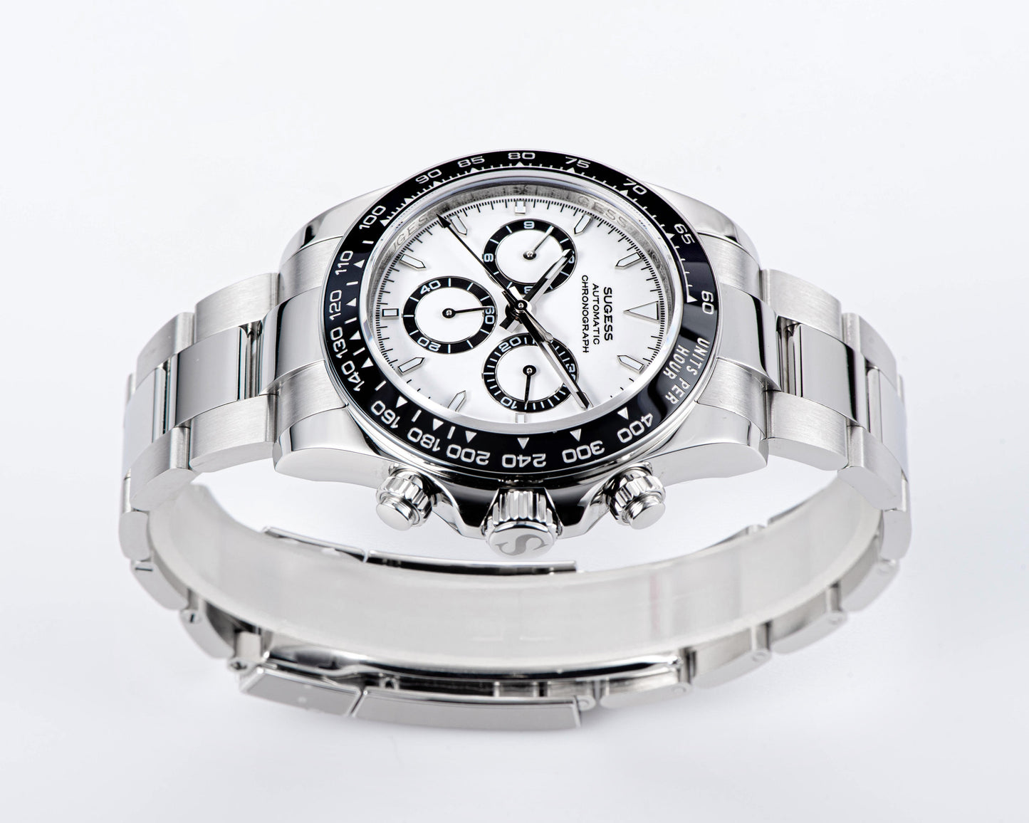 Automatic Chronograph S418-2.002 White Dial Ceramic Bezel Professional