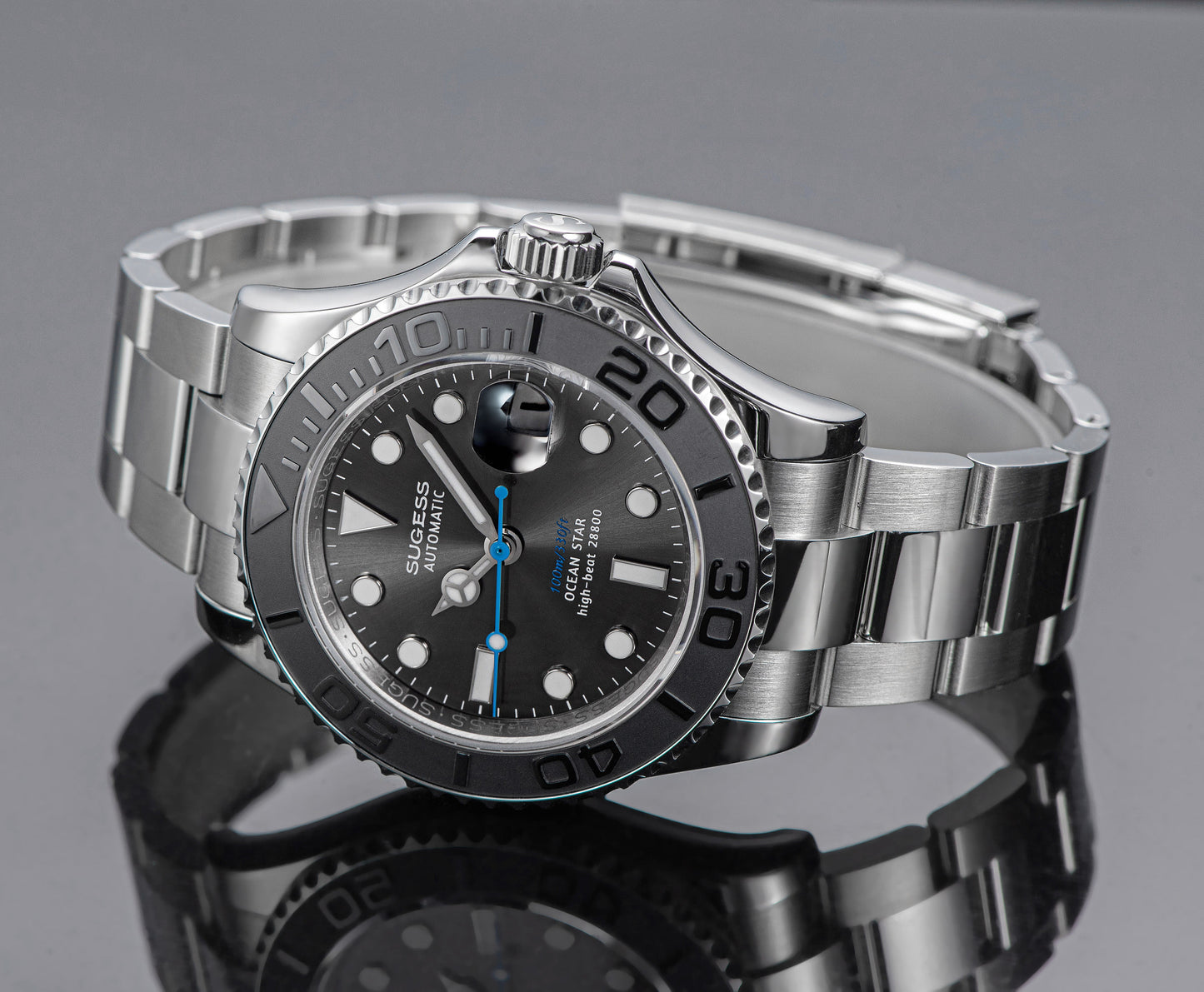 Ocean Star S450 YM Diver Watch ST2130 Ceramic Bezel Grey Dial Limited Edition