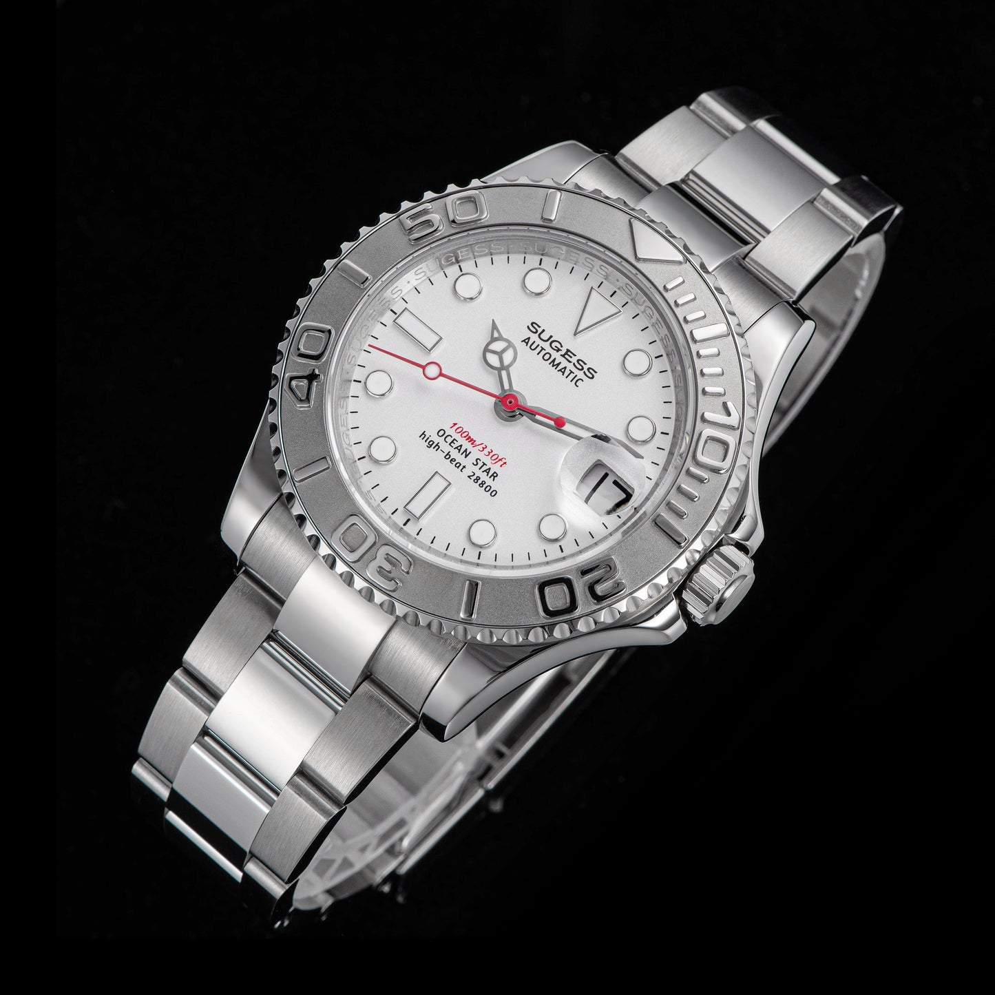 Ocean Star S450 YM Diver Watch ST2130 Stainless-Steel Bezel White Dial Limited Edition