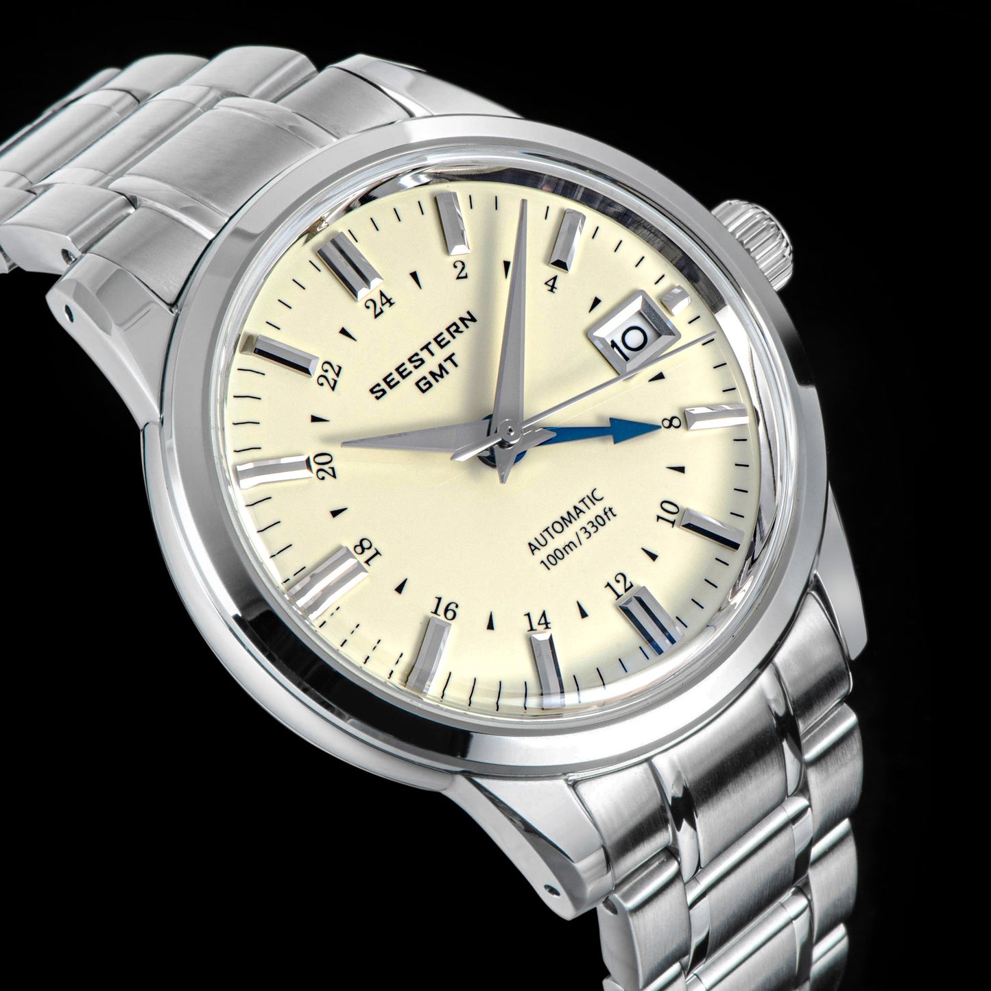 Seestern S446 GMT Watch Creamy Dial (Seiko NH34 GMT movement)