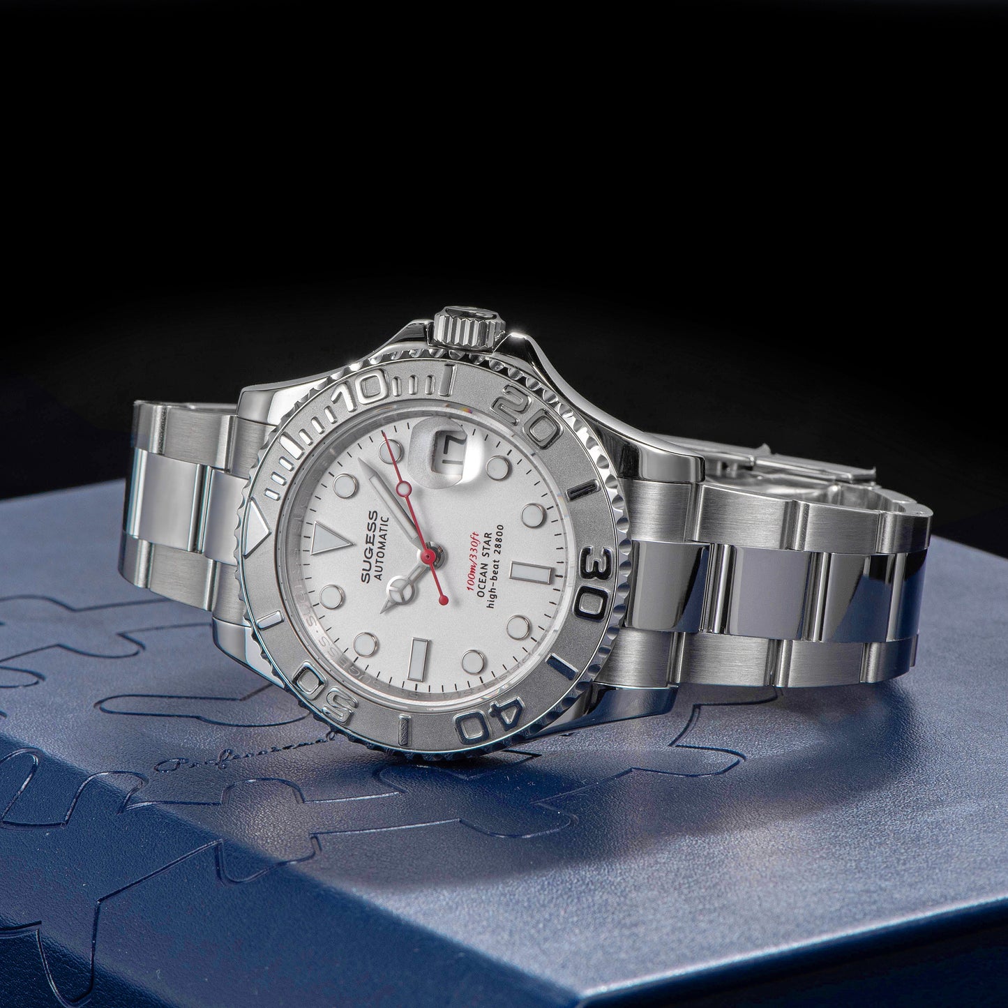 Ocean Star S450 YM Diver Watch ST2130 Stainless-Steel Bezel White Dial Limited Edition