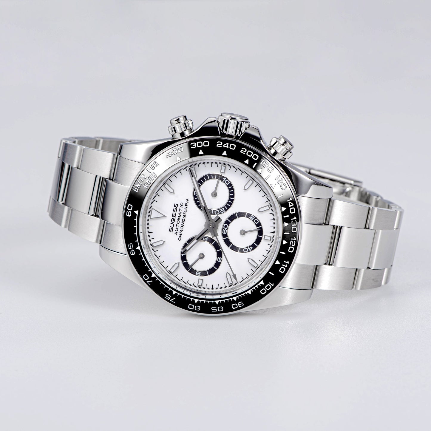 Automatic Chronograph S418-2.004 Black Dial Stainless Steel Bezel Professional