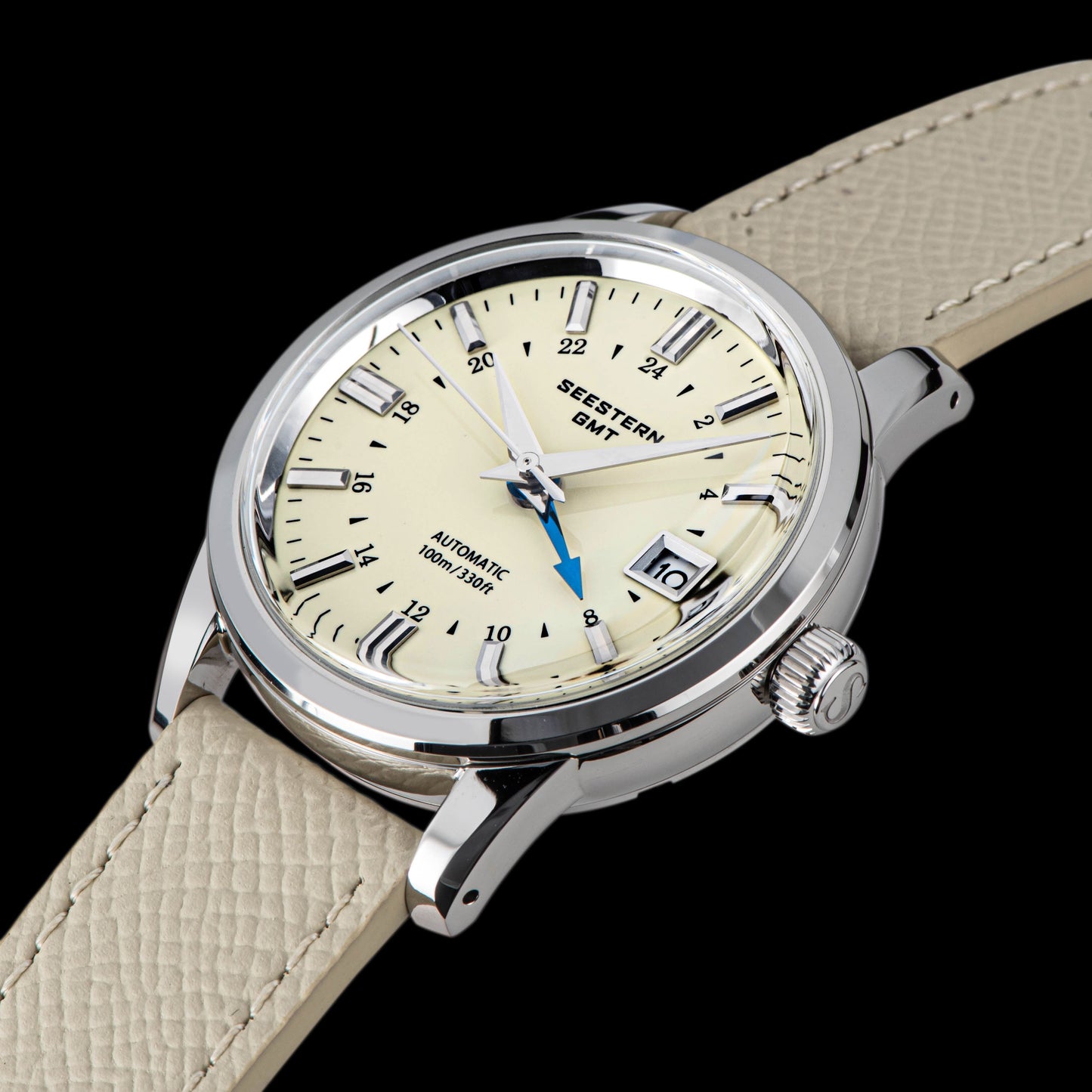 Seestern S446 GMT Watch Creamy Dial (Seiko NH34 GMT movement)