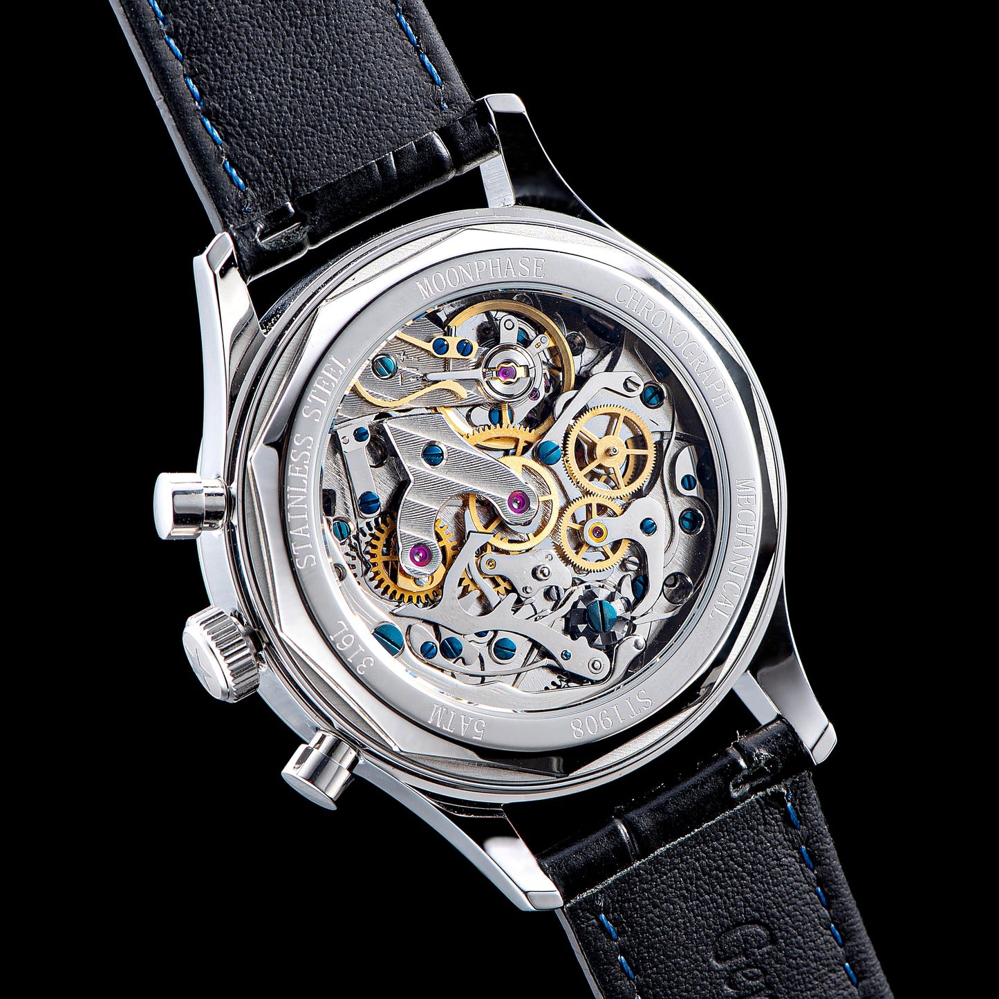 MoonPhase Master S389-2 Deep Blue Swan Neck Regulator